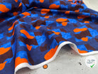 GABARDINE FINEMENT SERGÉE TACHES ORANGE BLEU MARRON MLC INTERN