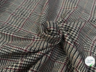 GABARDINE GIULIA POLYVISCOSE PRINCE DE GALLES BEIGE BORDEAUX NOIR - My Little Coupon