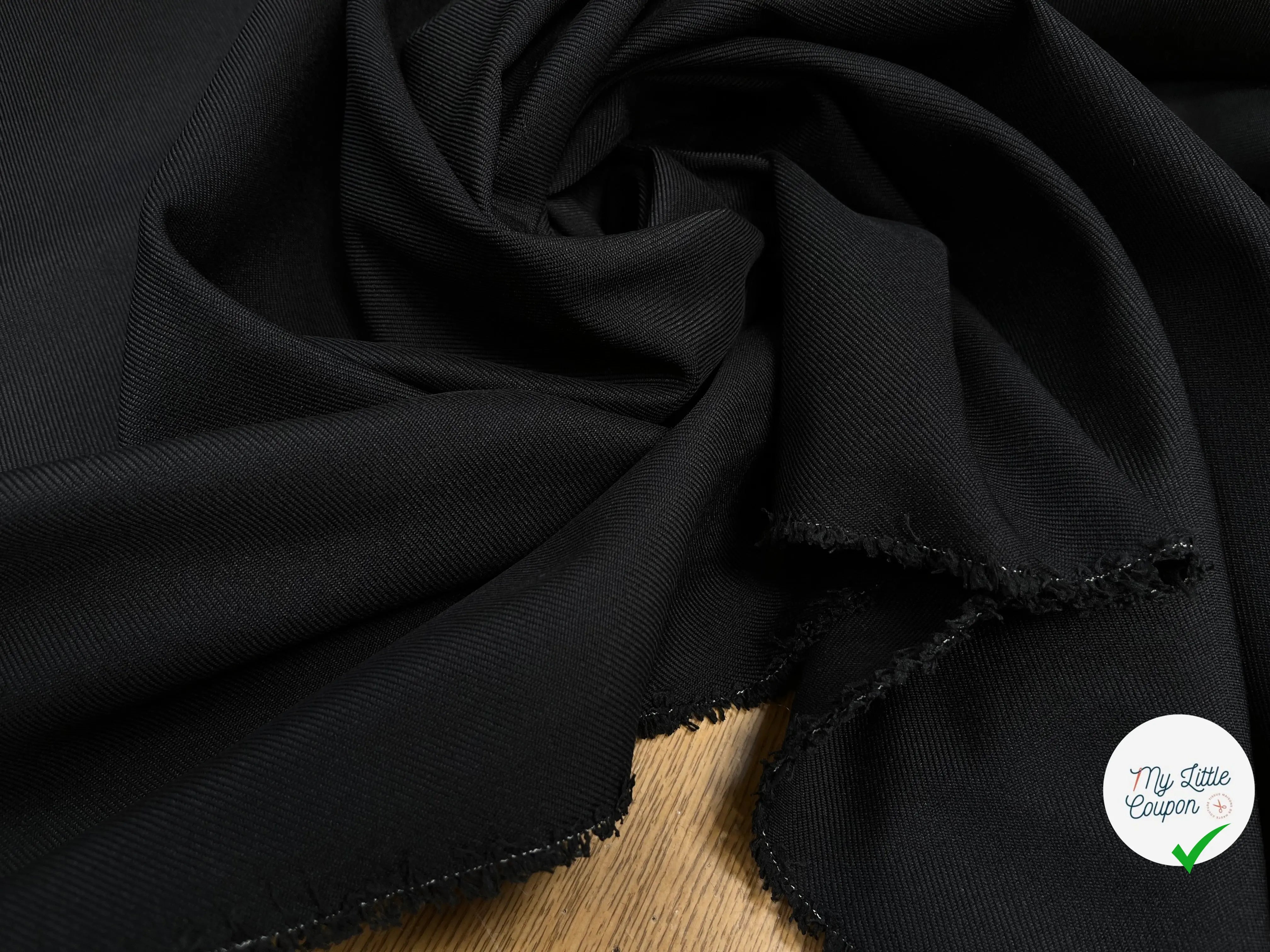 GABARDINE LAINE MÉLANGÉE NOIR - My Little Coupon