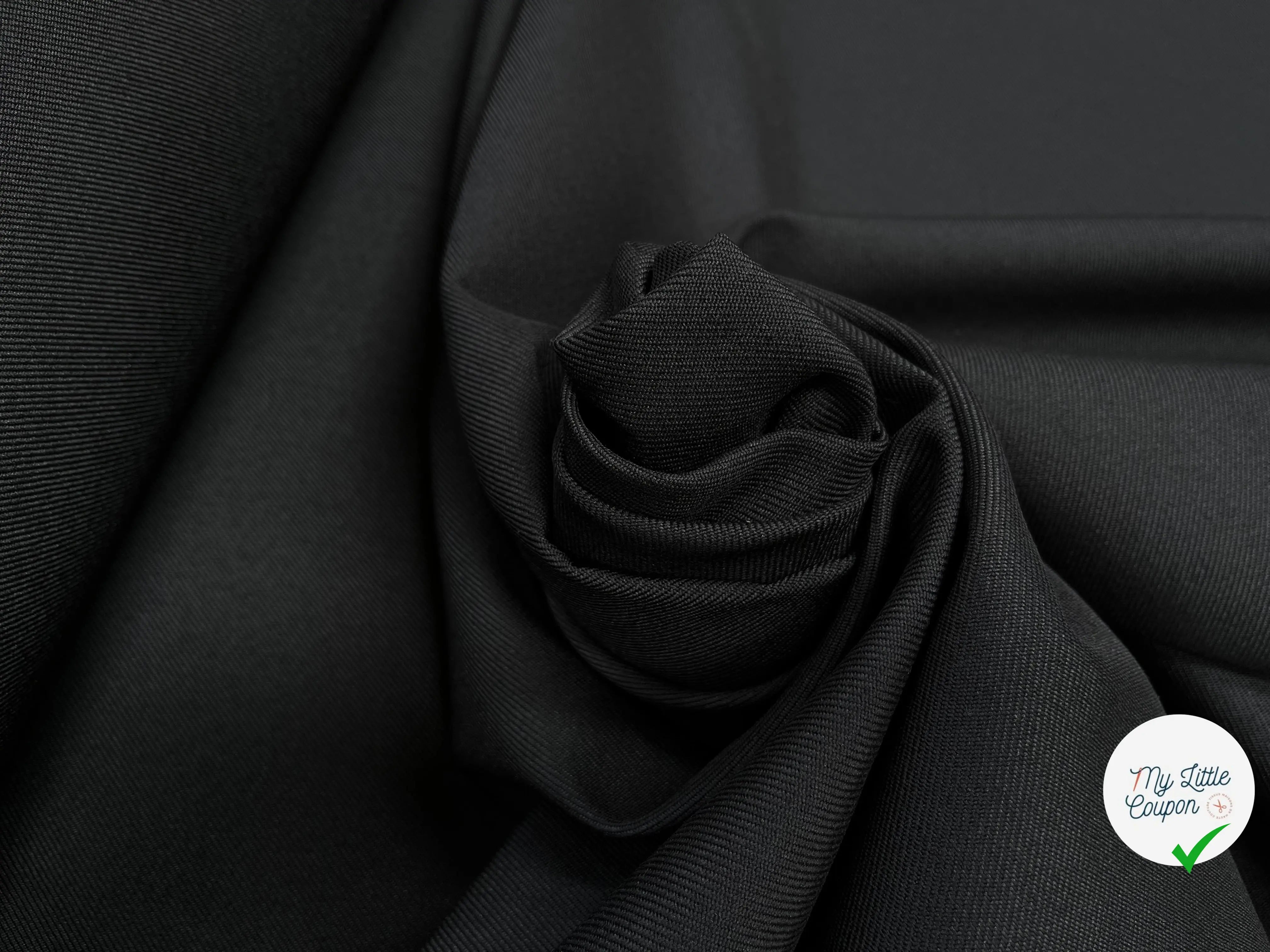 GABARDINE LAINE MÉLANGÉE NOIR - My Little Coupon