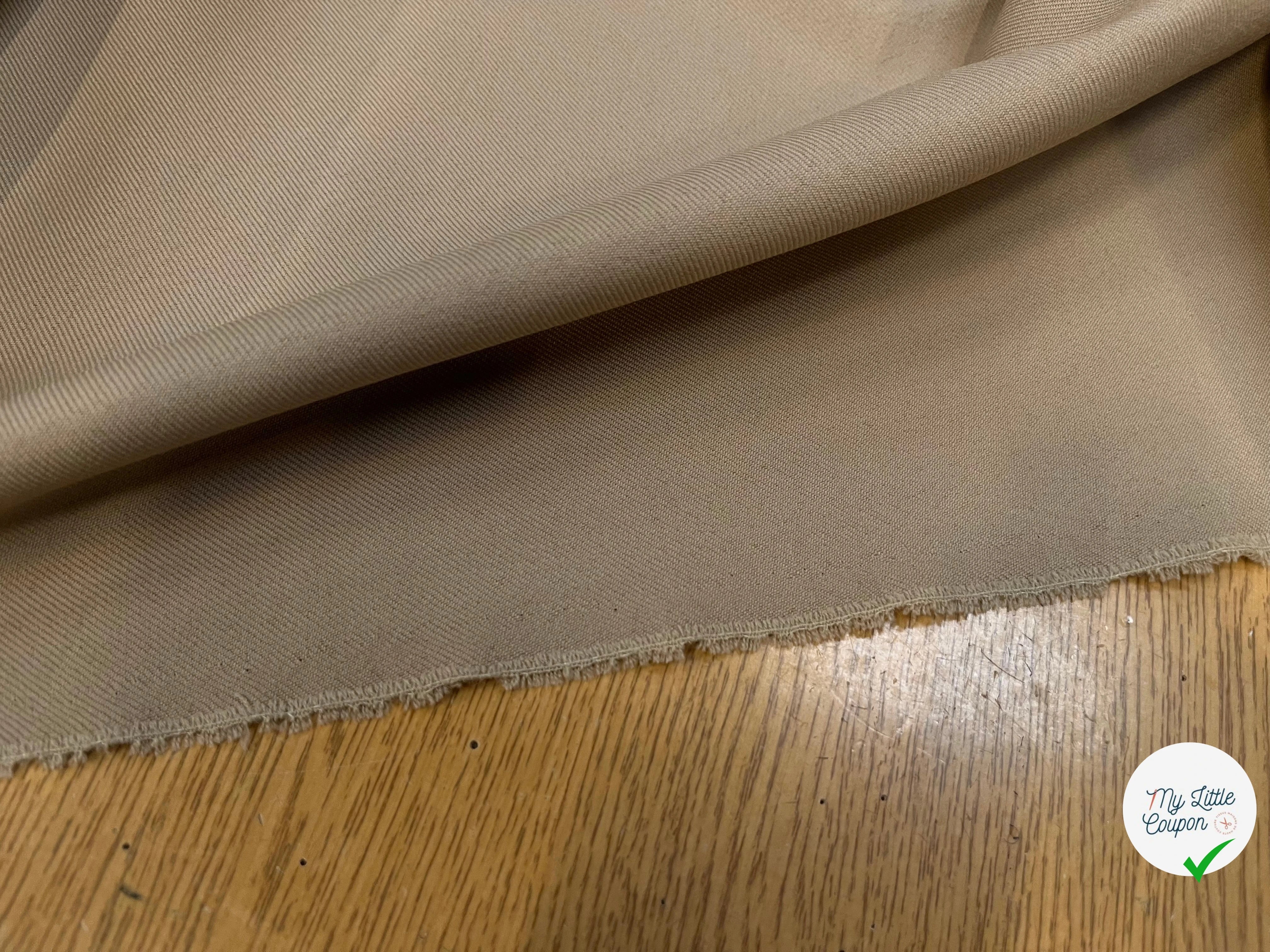 GABARDINE LÈGEREMENT STRIÉE COULEUR SAHARA - My Little Coupon