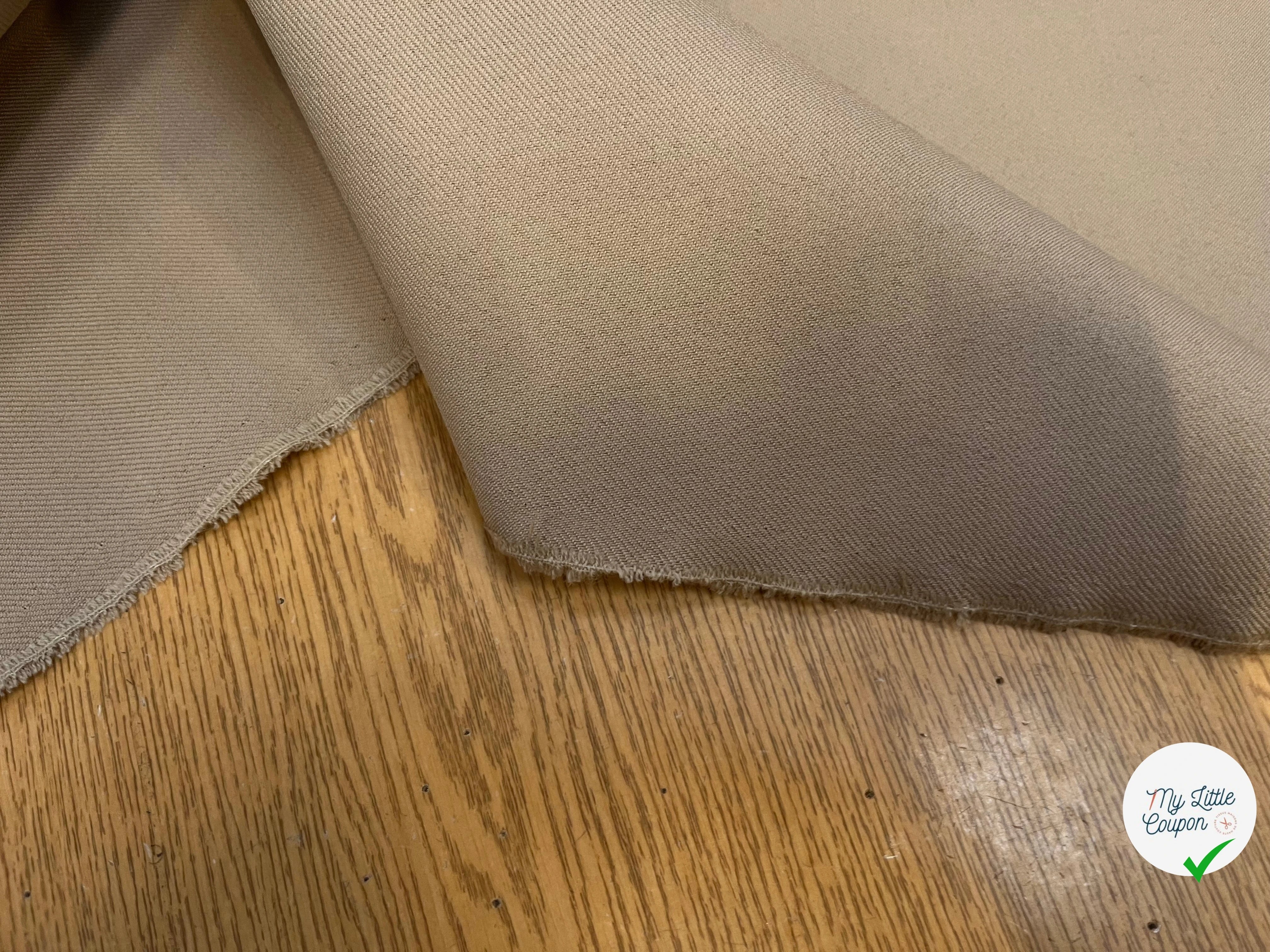 GABARDINE LÈGEREMENT STRIÉE COULEUR SAHARA - My Little Coupon