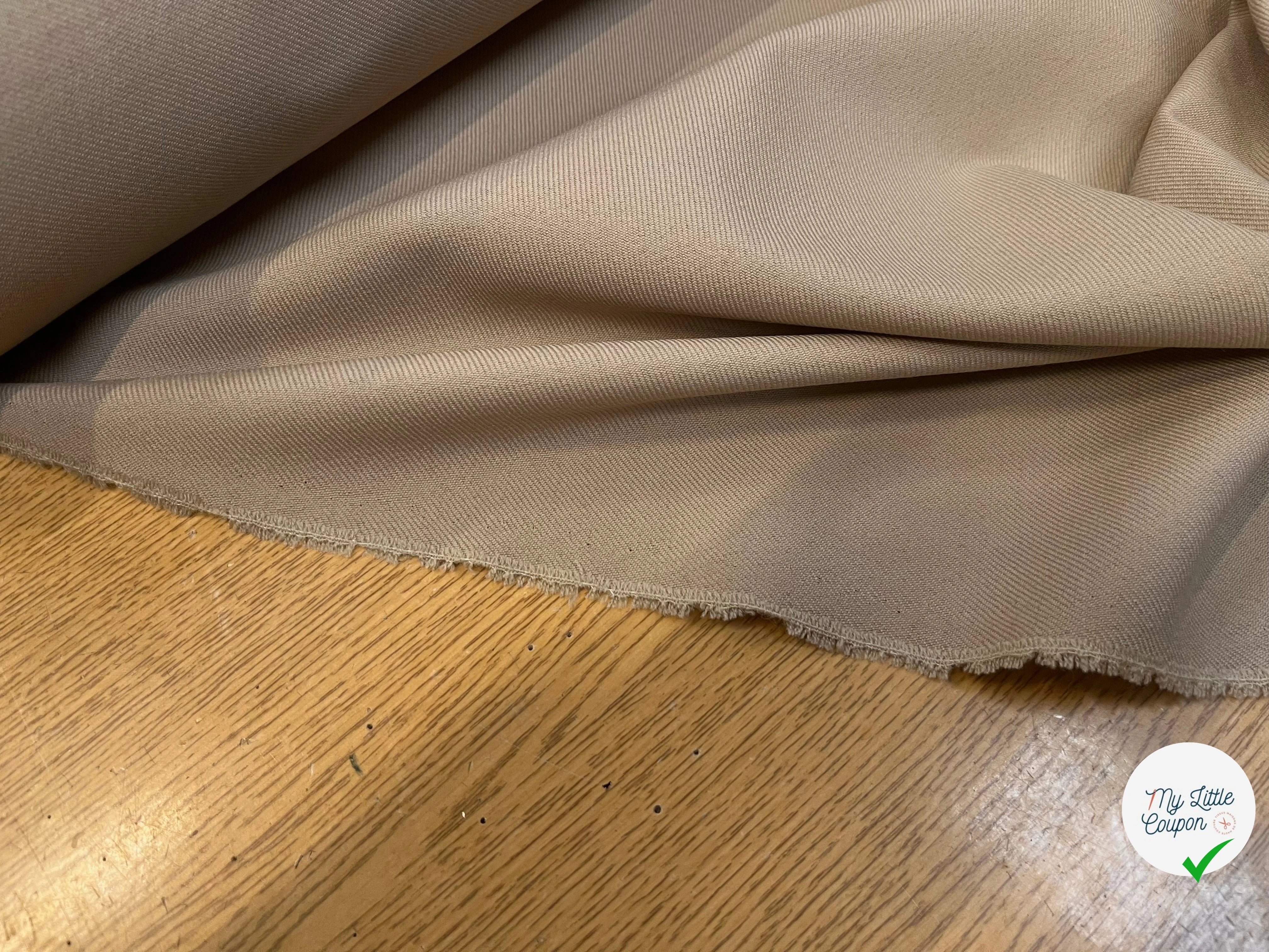 GABARDINE LÈGEREMENT STRIÉE COULEUR SAHARA - My Little Coupon