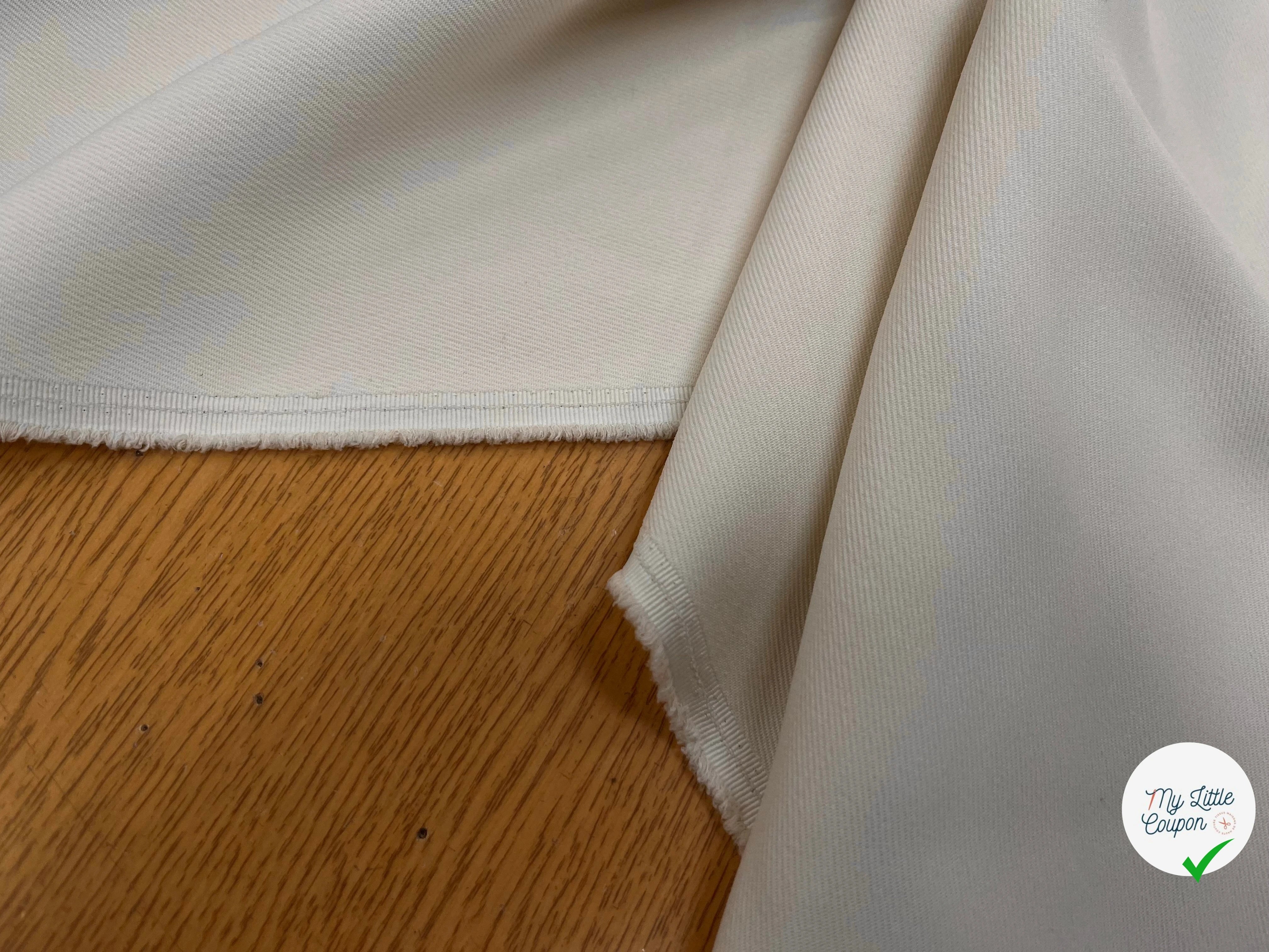 GABARDINE LEGÈREMENT STRIÉE SOUPLE POLYESTER OAT MEAT 130CM - My Little Coupon