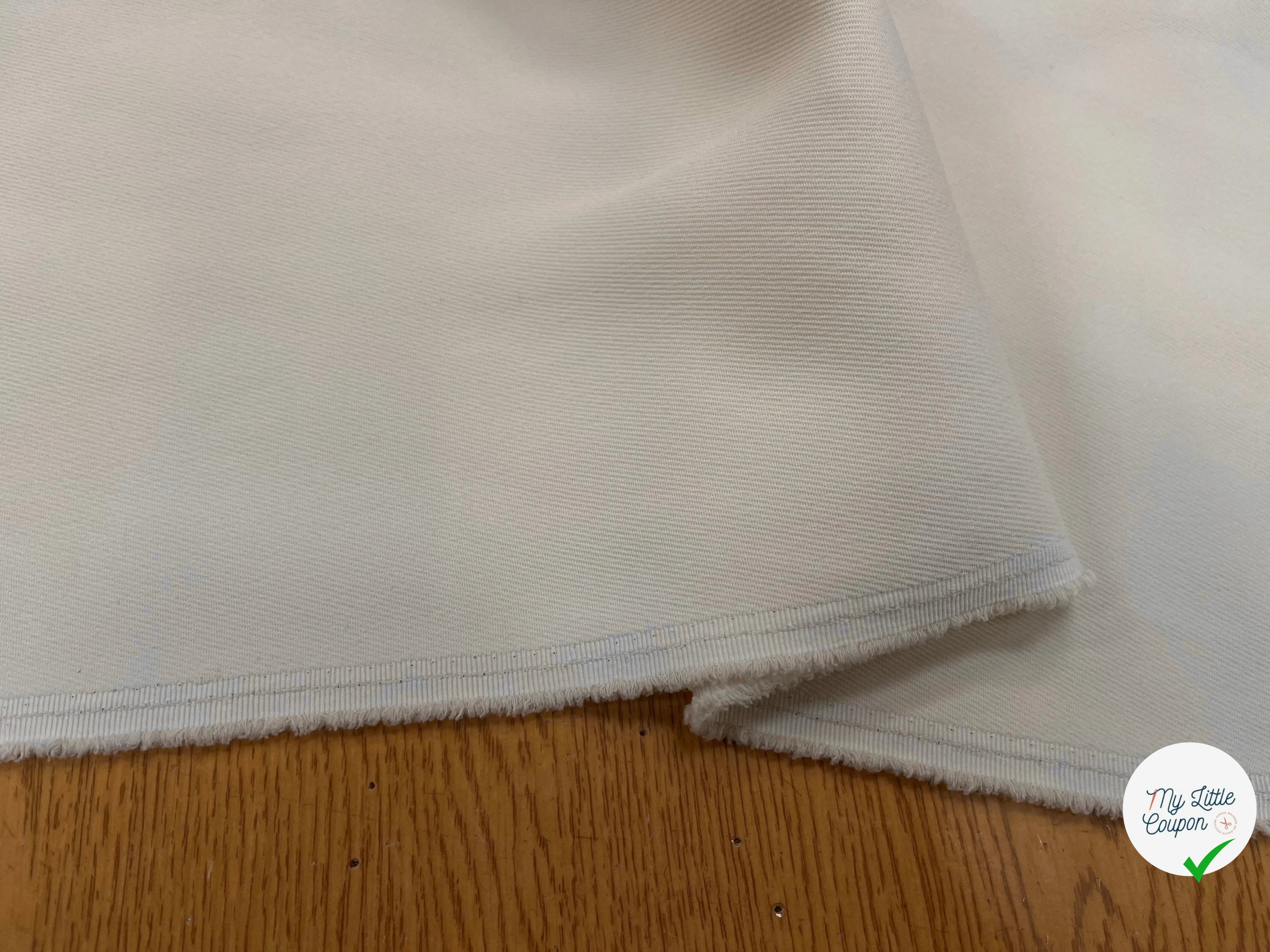 GABARDINE LEGÈREMENT STRIÉE SOUPLE POLYESTER OAT MEAT 130CM - My Little Coupon