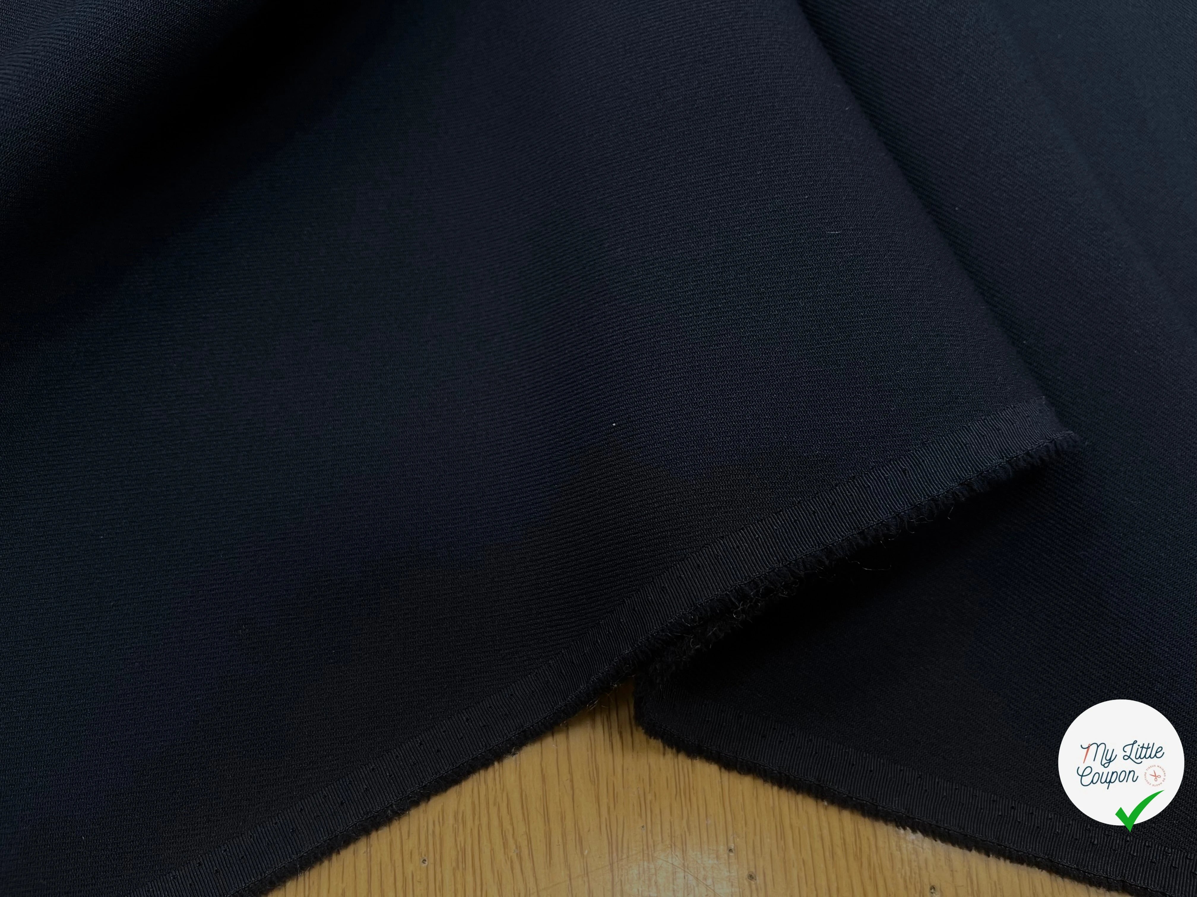 GABARDINE LEGÈREMENT STRIÉE SOUPLE POLYESTER OCÉAN BLUE 130CM - My Little Coupon