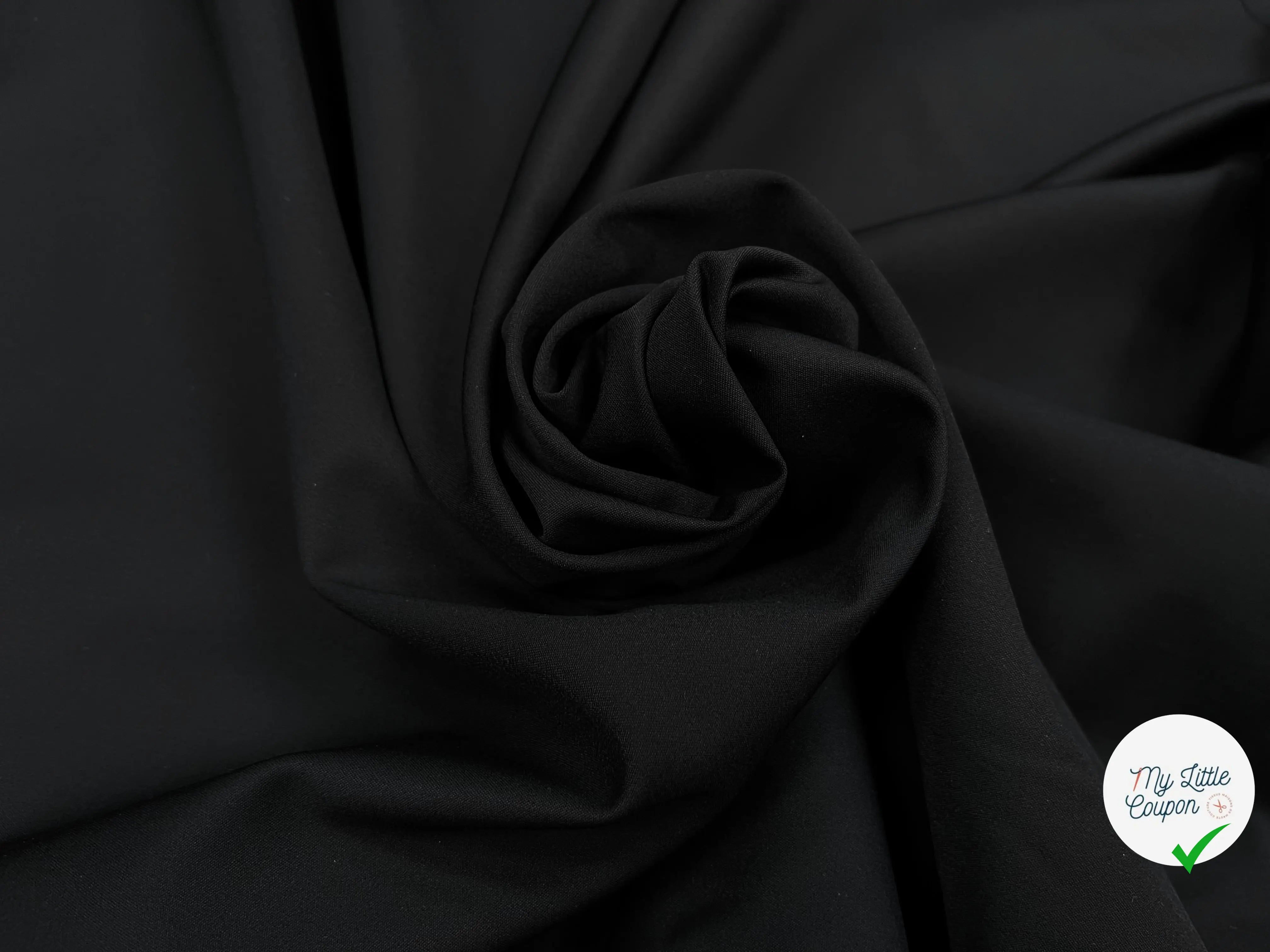GABARDINE LISSE ULTRA STRETCH NOIR - My Little Coupon