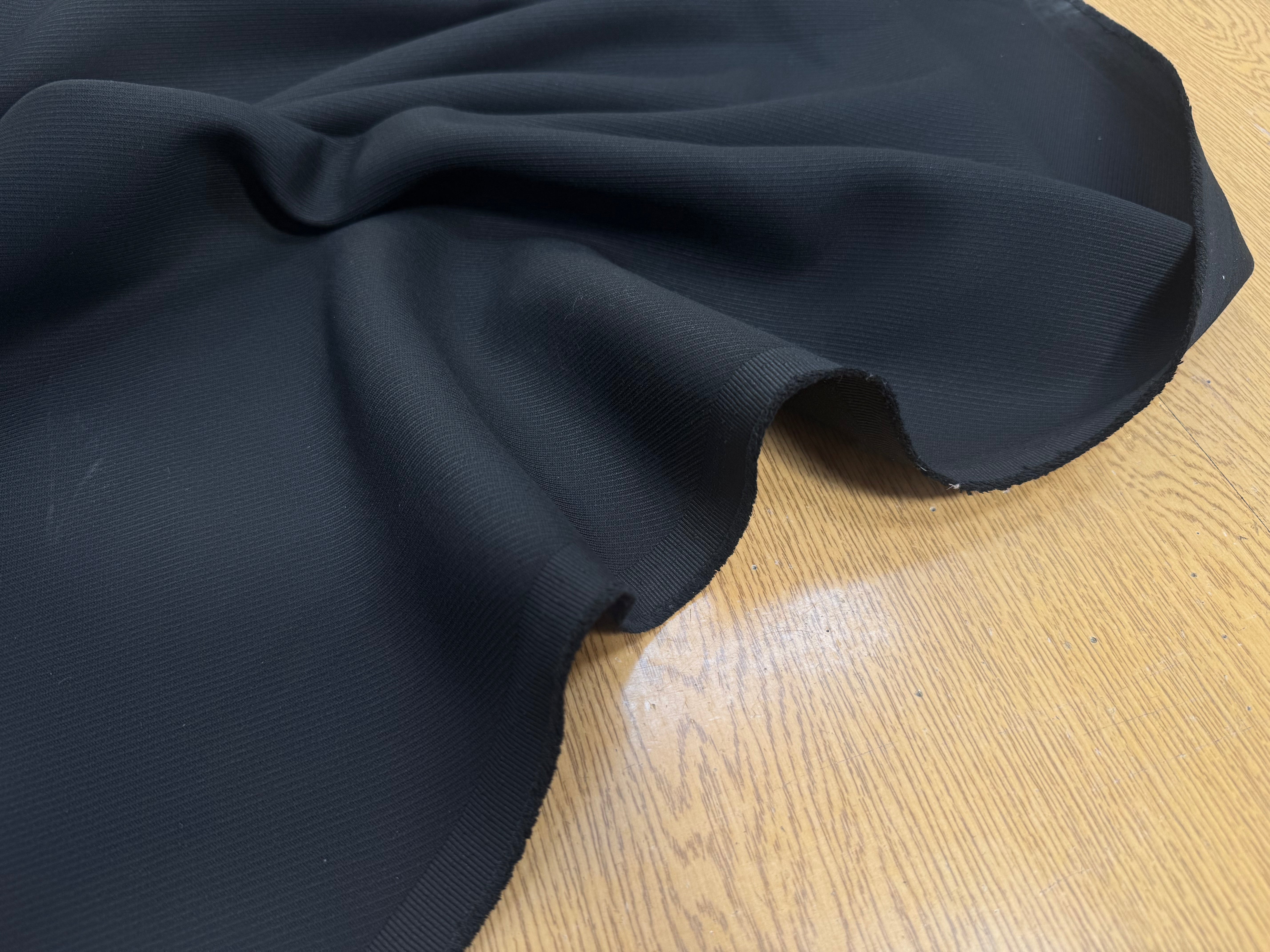 GABARDINE LOURDE POLYCOTON UNI NOIR SERGÉ - My Little Coupon