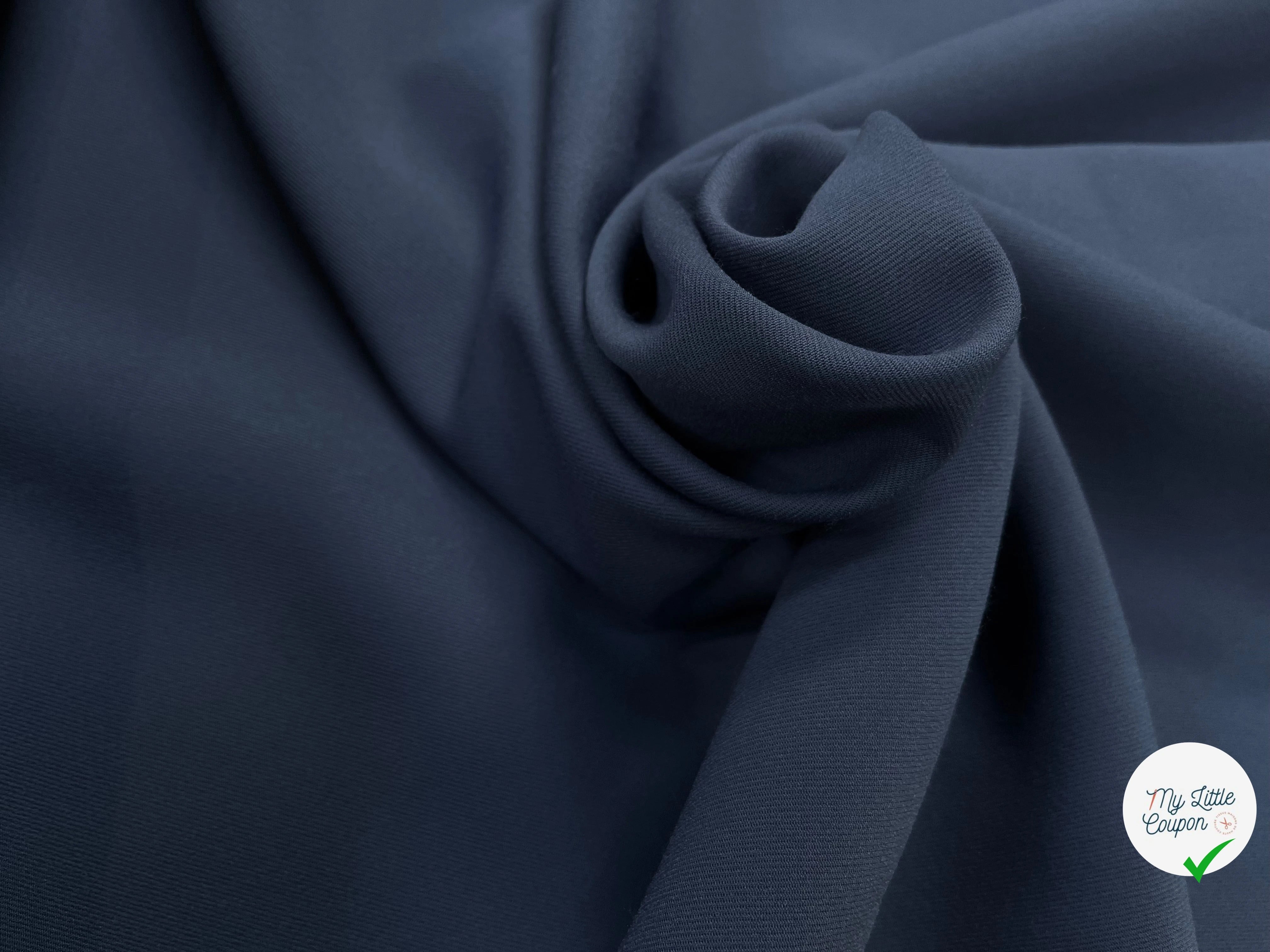 GABARDINE LOURDE POLYESTER BLEU 130CM JAPAN - My Little Coupon