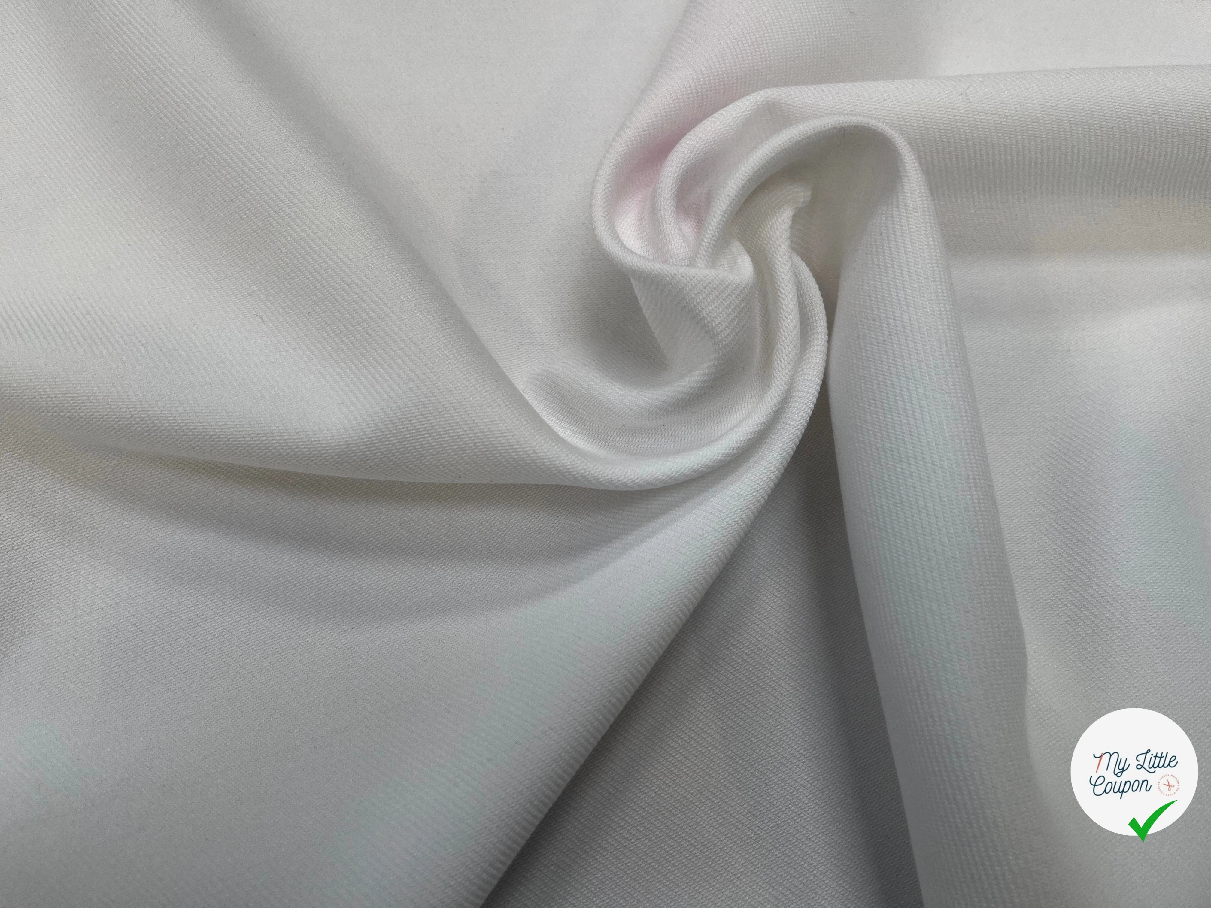 GABARDINE LOURDE SOUPLE BLANCHE 153CM - My Little Coupon