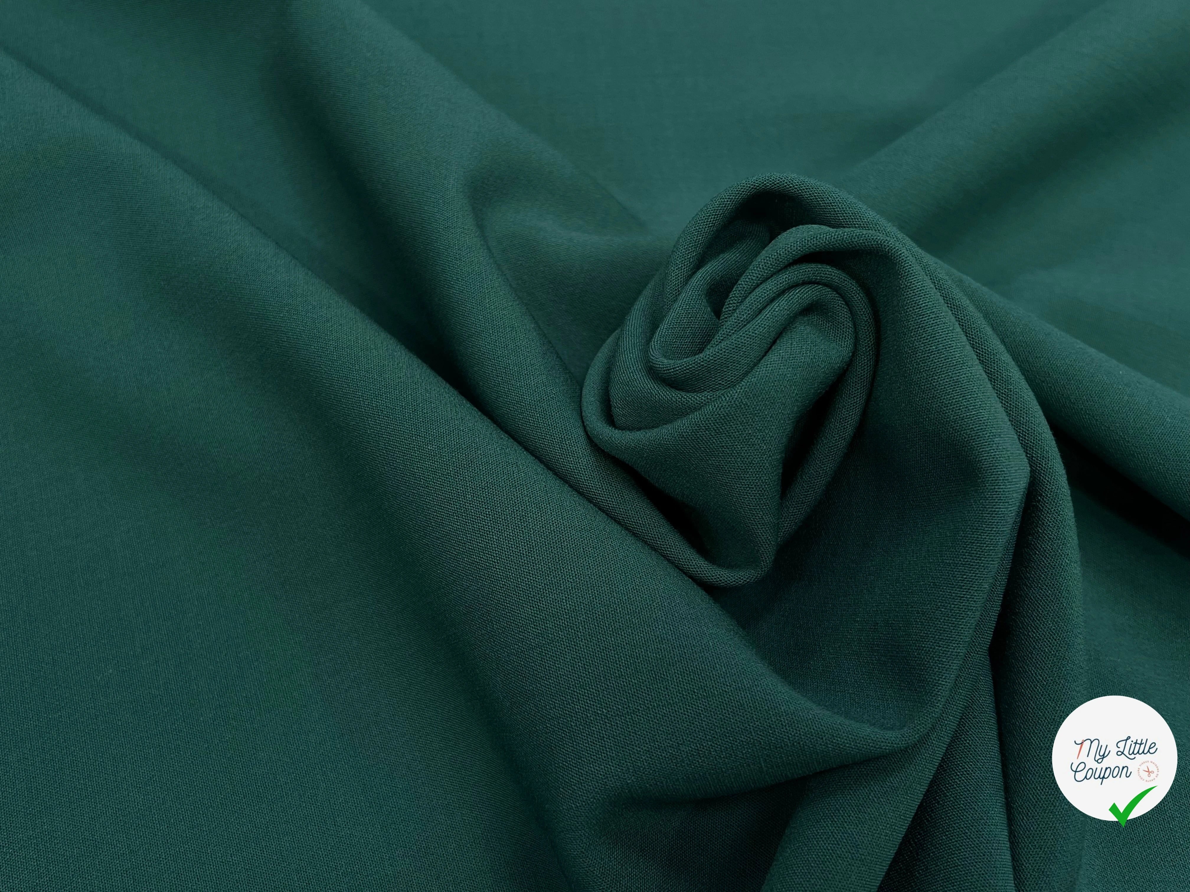 GABARDINE LOURDE STRETCH 43% LAINE VIERGE VERT FORÊT 130CM - My Little Coupon