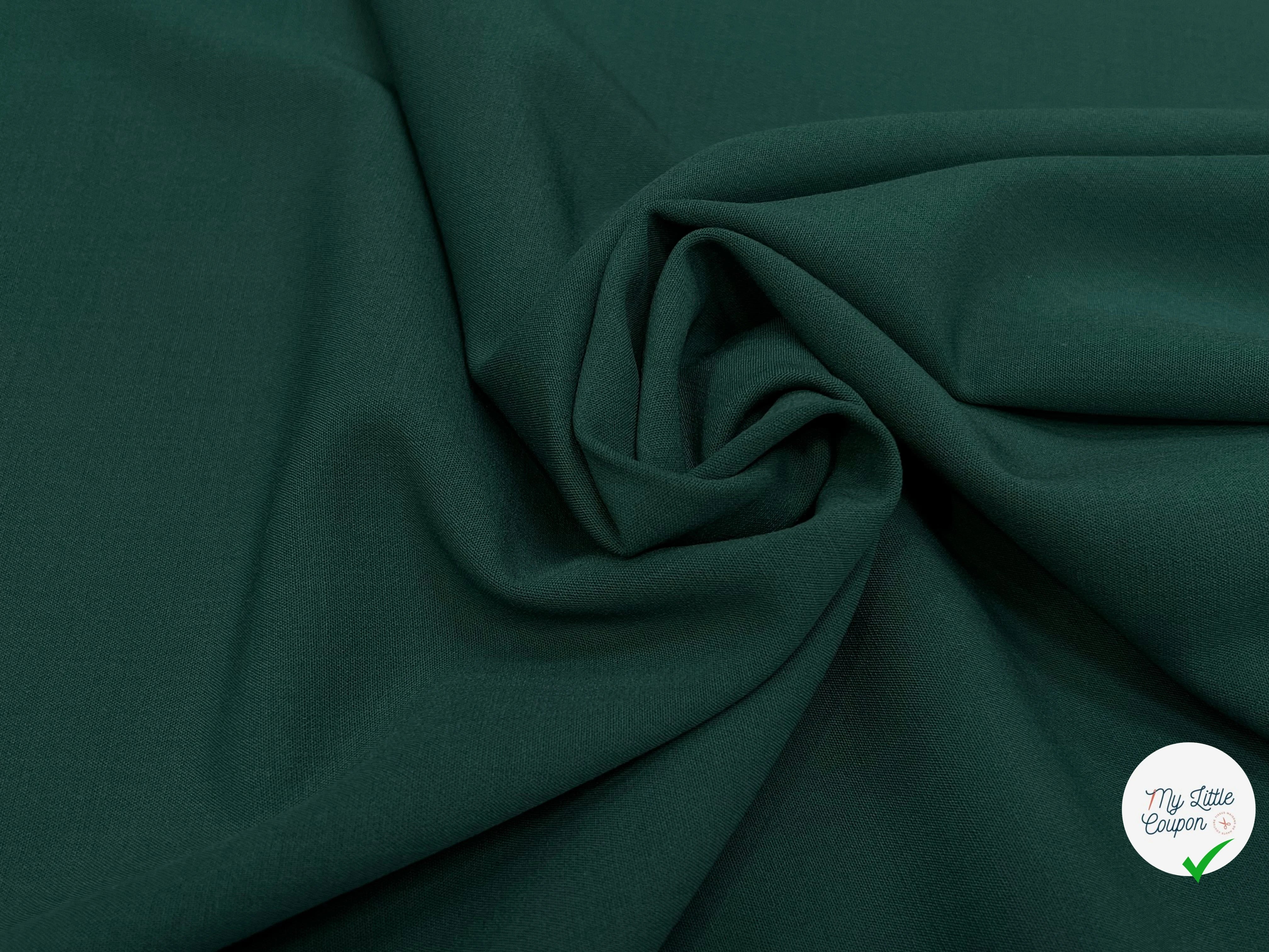 GABARDINE LOURDE STRETCH 43% LAINE VIERGE VERT FORÊT 130CM - My Little Coupon