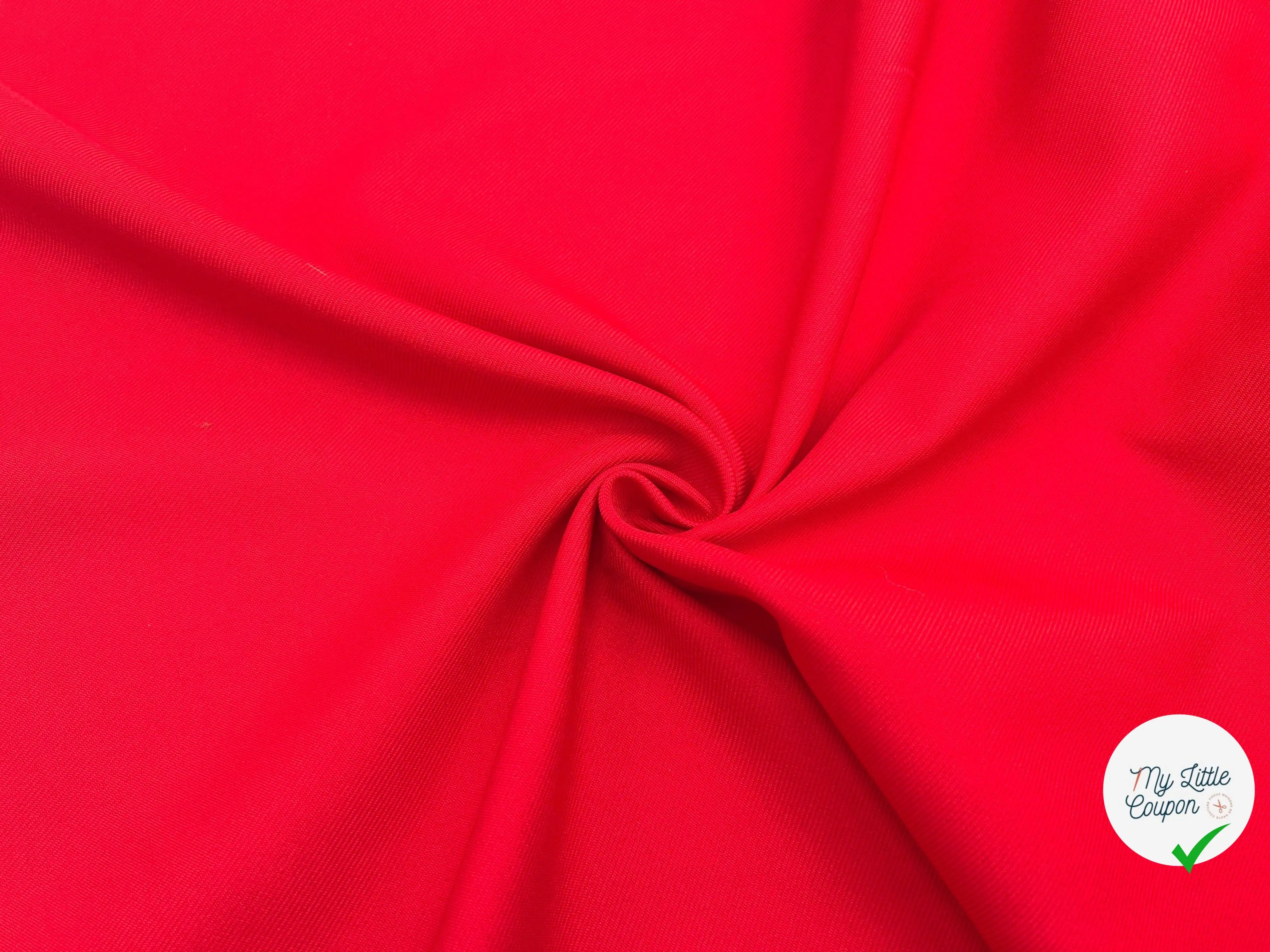 GABARDINE LOURDE STRETCH ROUGE - My Little Coupon - tissu - coudre