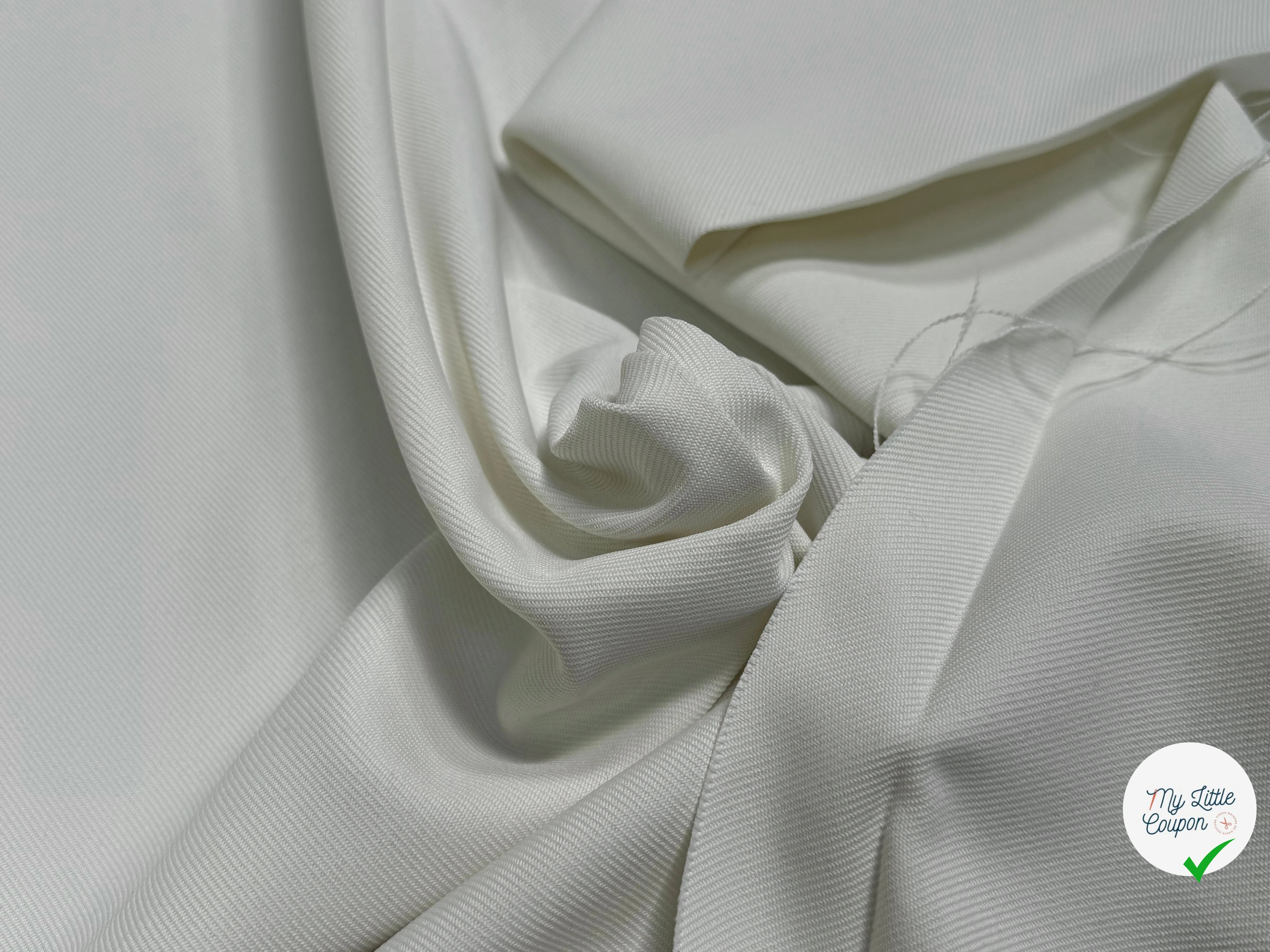 GABARDINE LOURDE STRIÉE BLANC CASSÉ - My Little Coupon