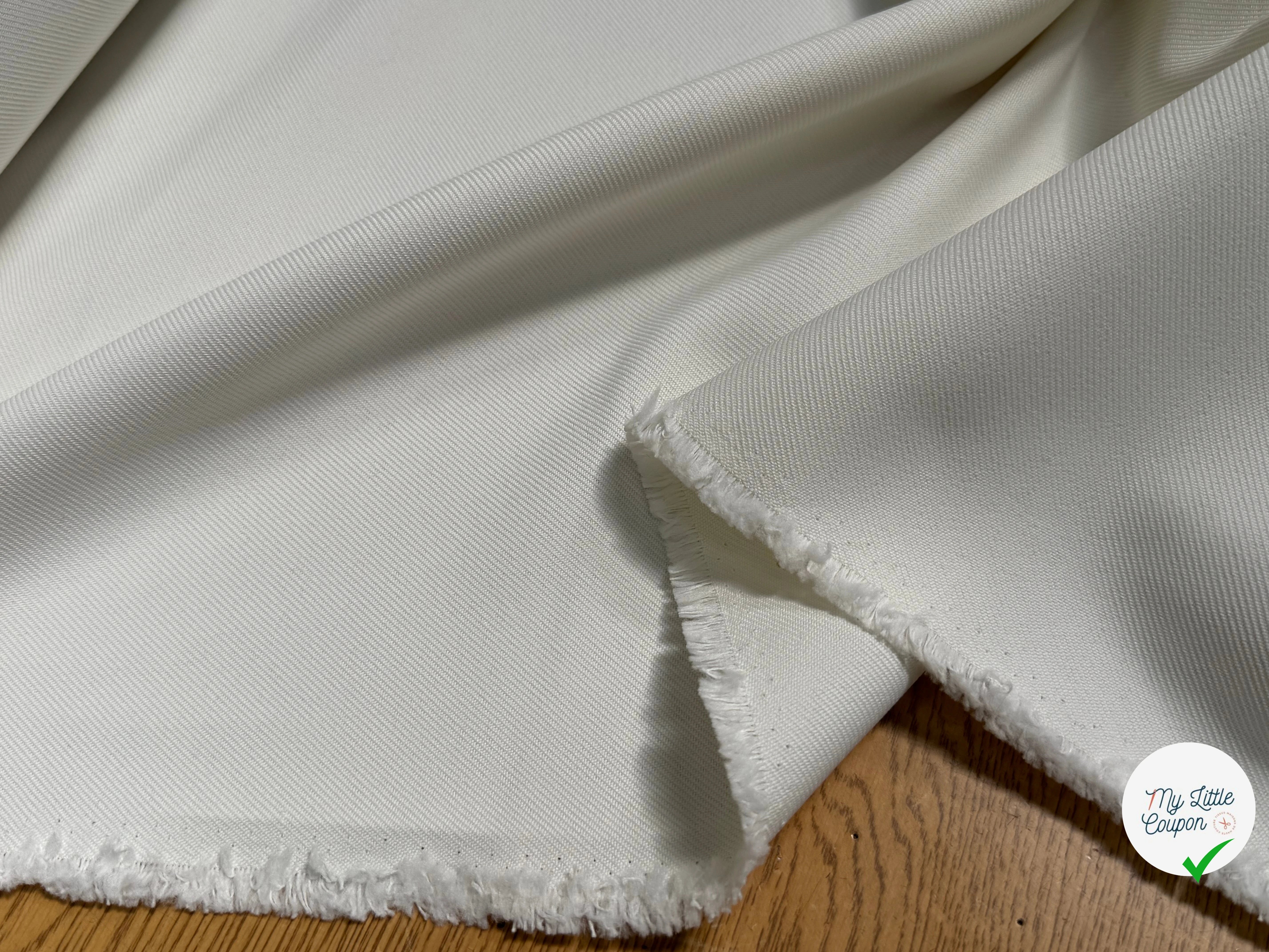 GABARDINE LOURDE STRIÉE BLANC CASSÉ - My Little Coupon