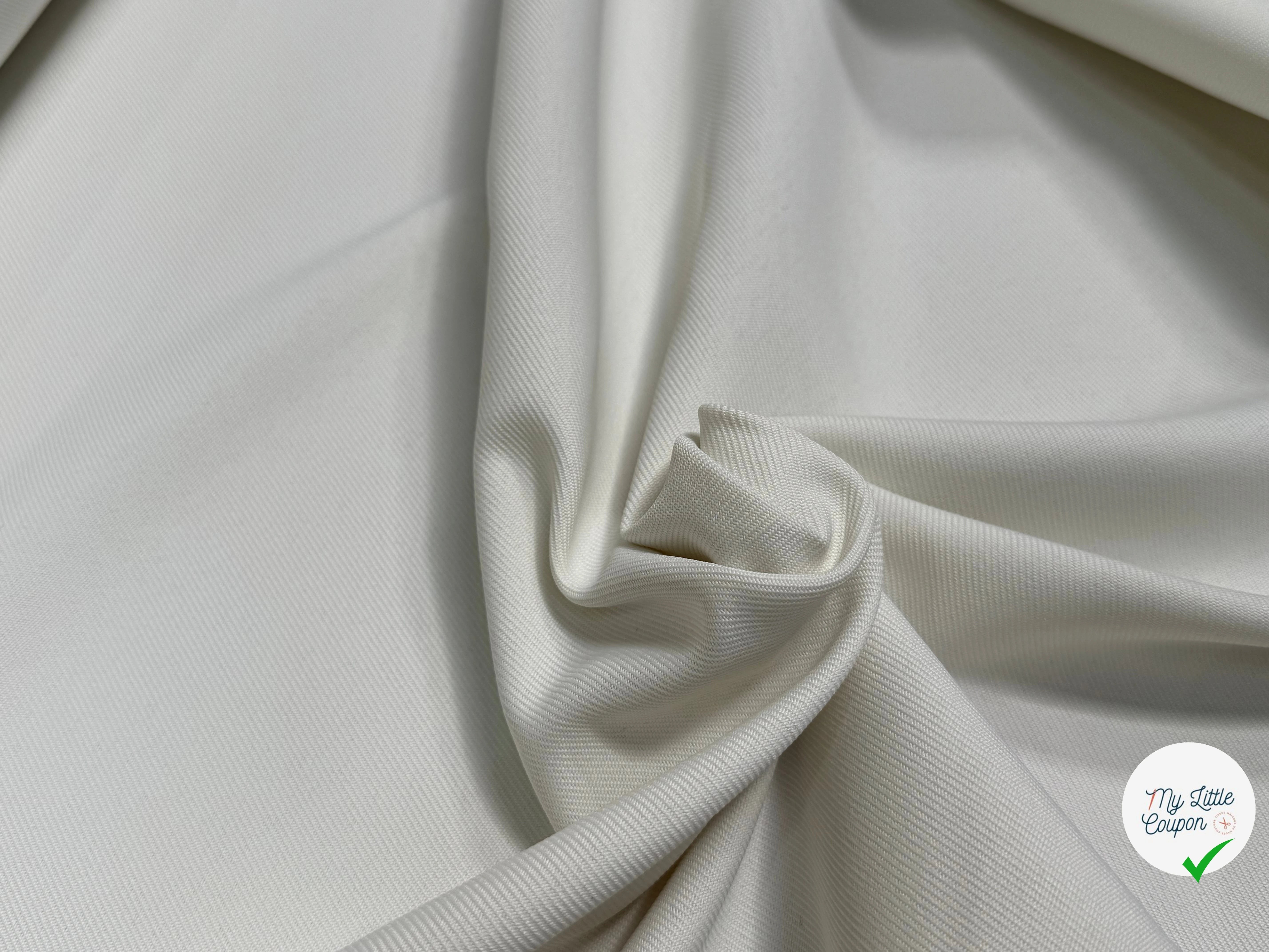 GABARDINE LOURDE STRIÉE BLANC CASSÉ - My Little Coupon