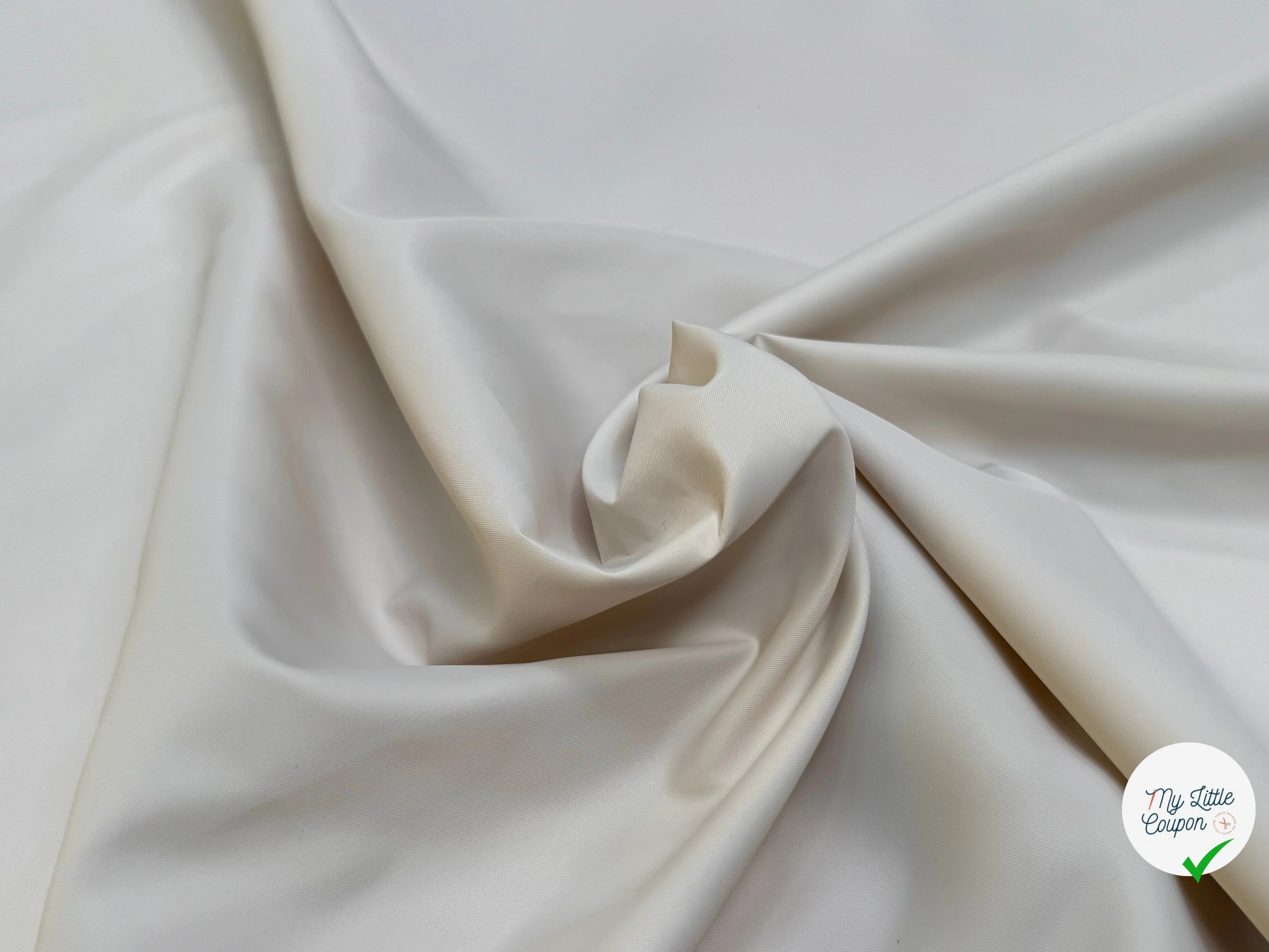 GABARDINE LOURDE STRIÉE DIRTY WHITE - My Little Coupon