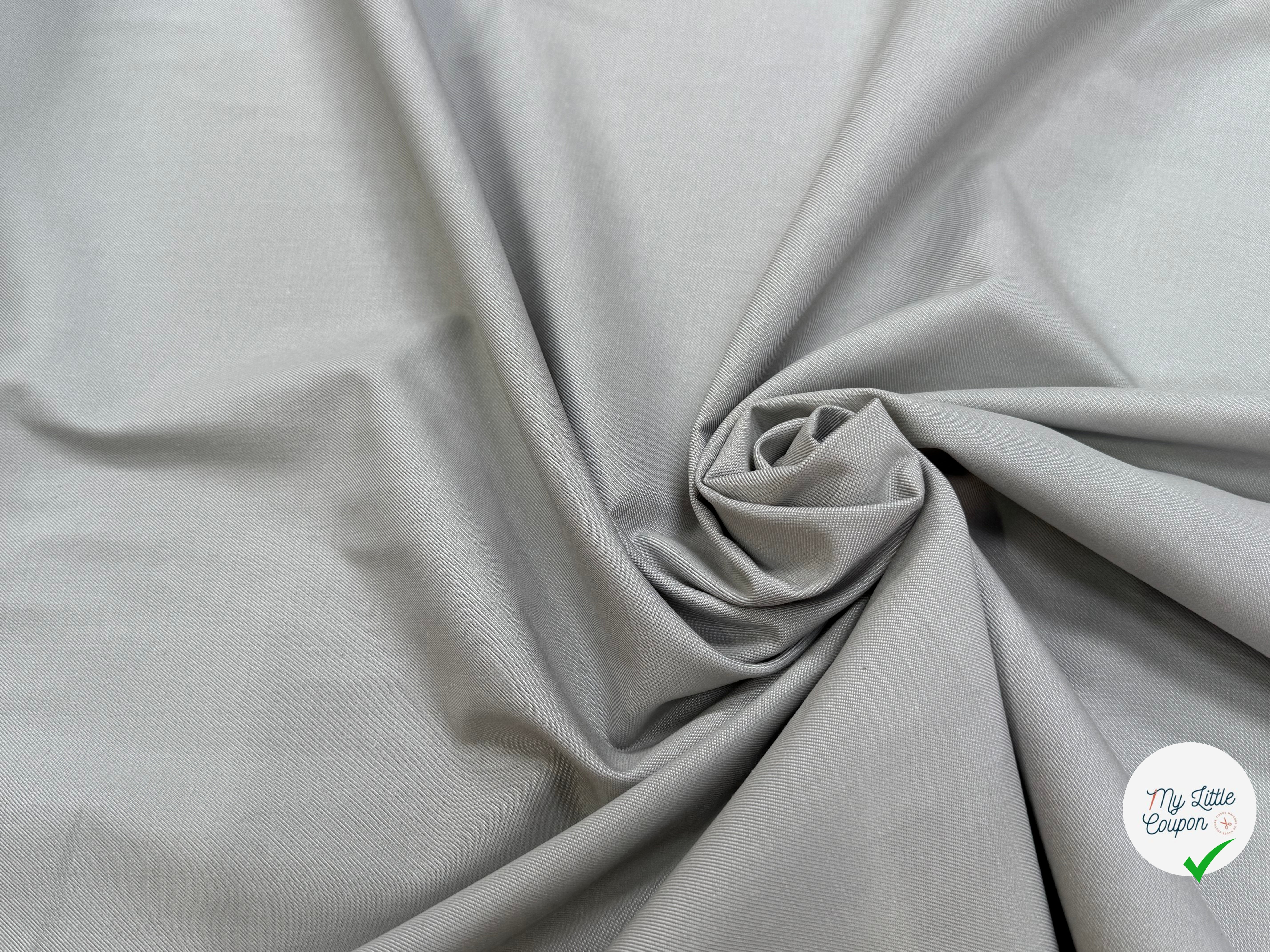 GABARDINE NATTÉE DE COTON LOURDE GRIS MARBRE TENUE IMPÉCABLE - My Little Coupon