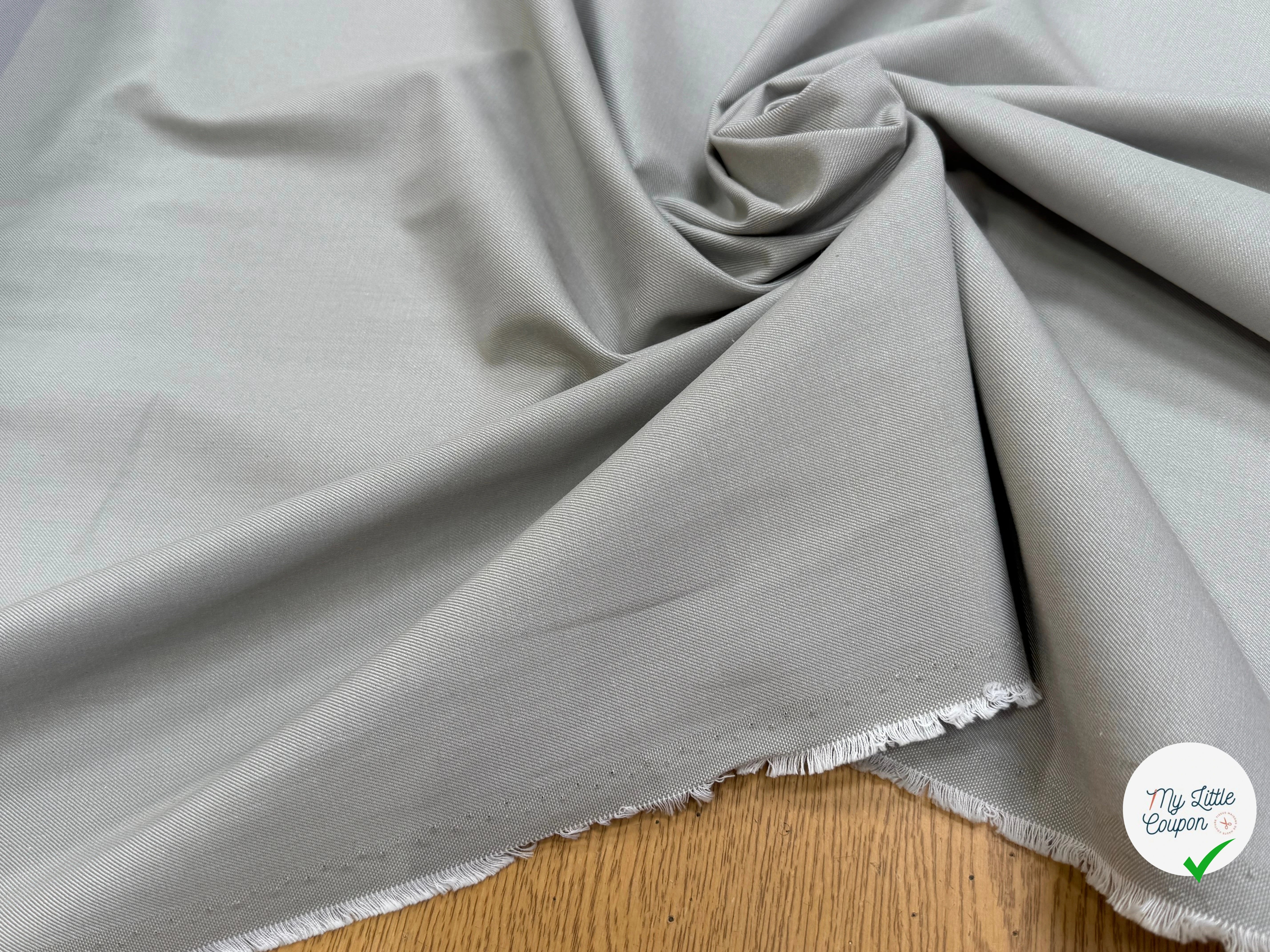 GABARDINE NATTÉE DE COTON LOURDE GRIS MARBRE TENUE IMPÉCABLE - My Little Coupon