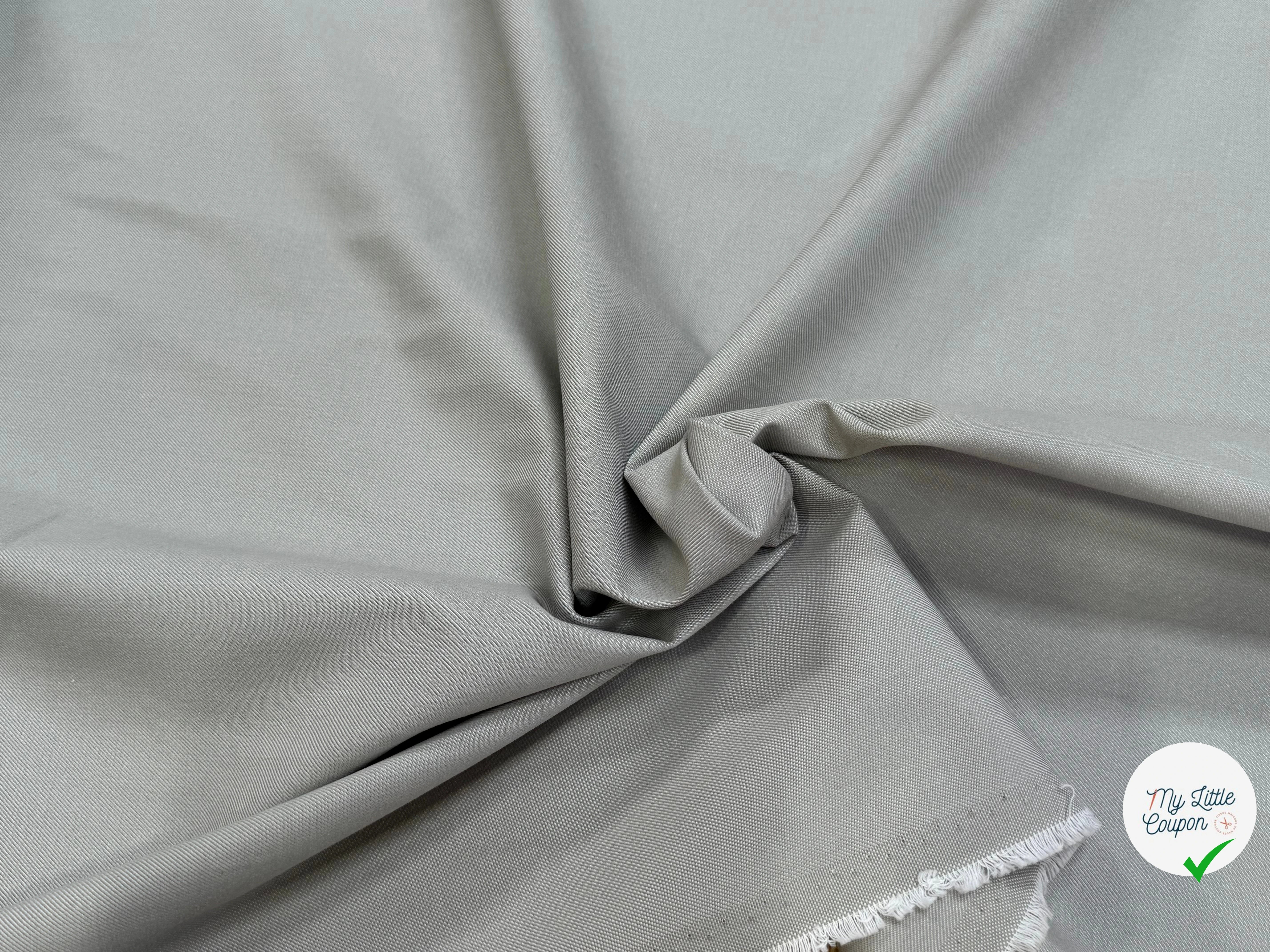 GABARDINE NATTÉE DE COTON LOURDE GRIS MARBRE TENUE IMPÉCABLE - My Little Coupon