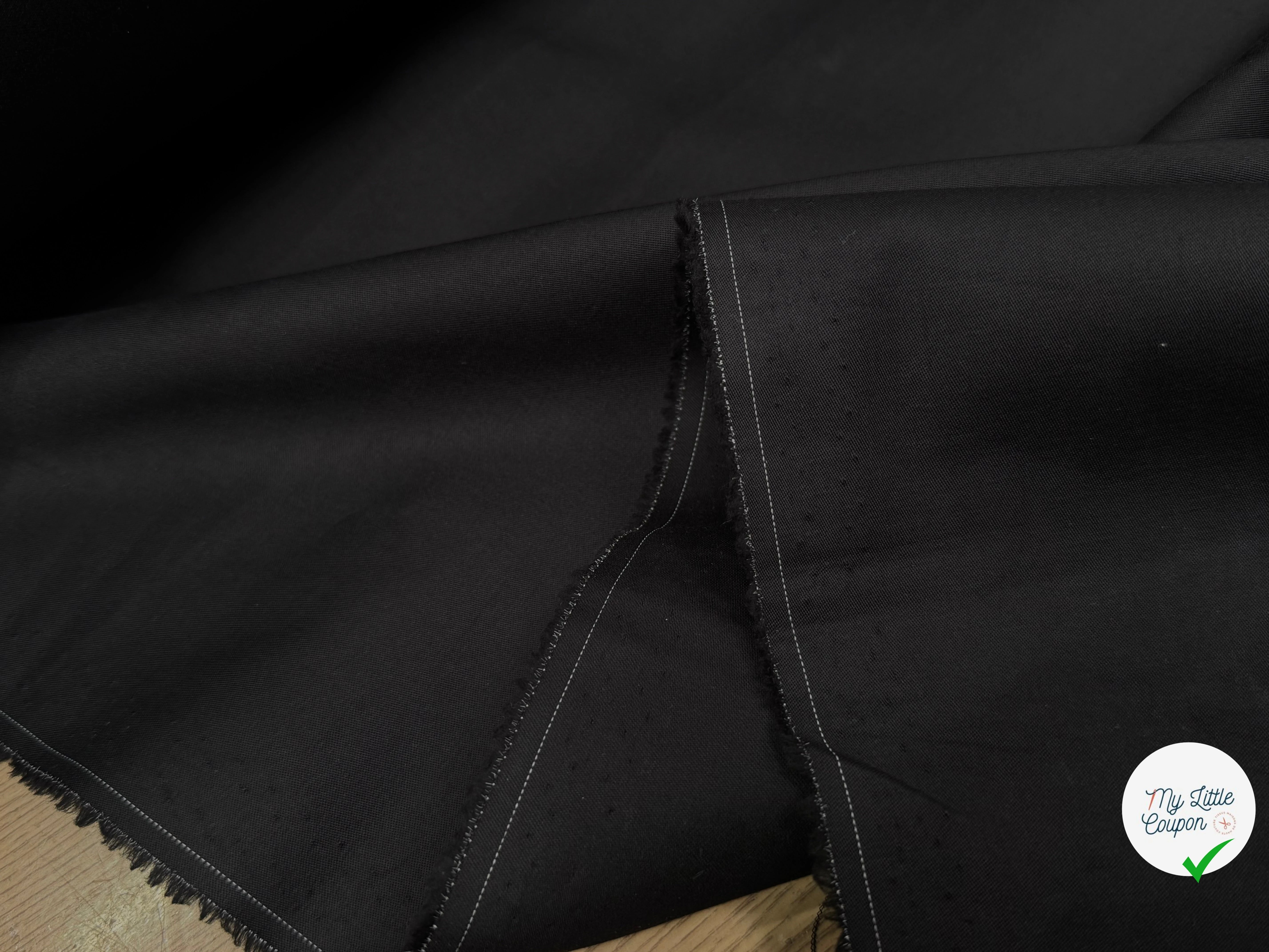 GABARDINE NOIR PEIGNÉE COTON COUTURE - My Little Coupon