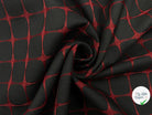 GABARDINE NOIRE CARREAUX ROUGE TISSÉS - My Little Coupon - tissu - coudre