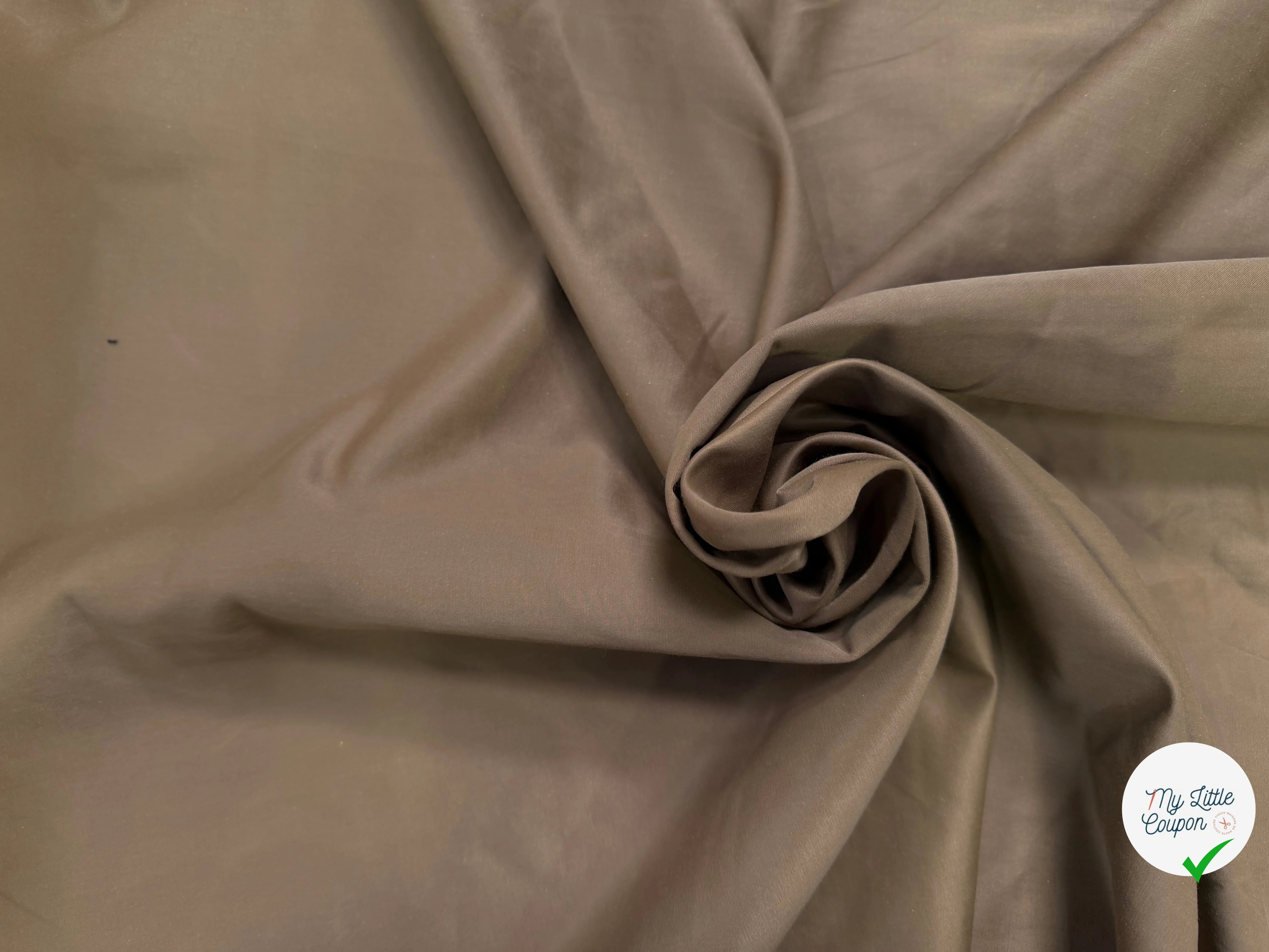 GABARDINE PEAU DE PECHE CAMEL FONCÉ REVERSIBLE - My Little Coupon