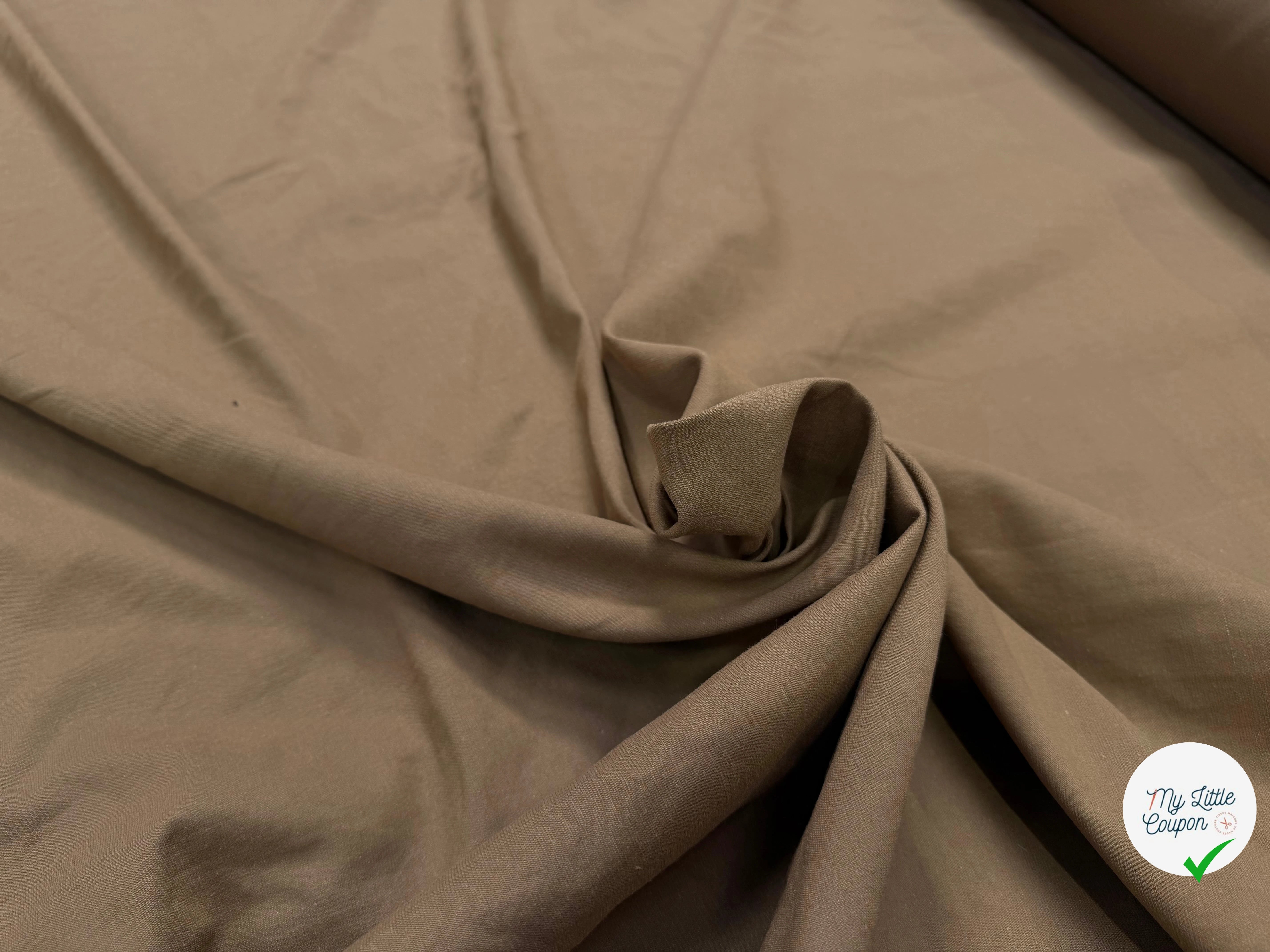 GABARDINE PEAU DE PECHE CAMEL FONCÉ REVERSIBLE - My Little Coupon