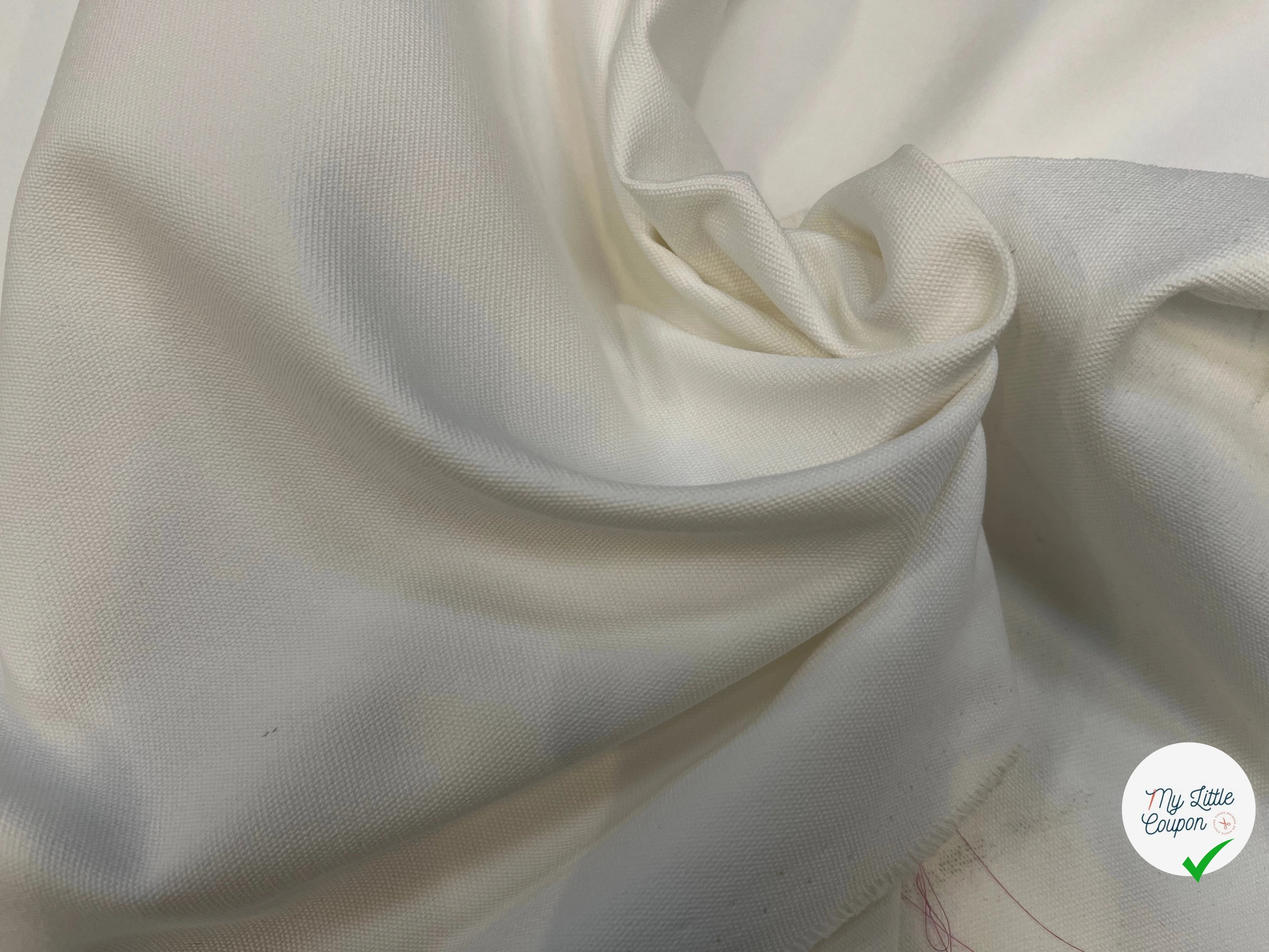 GABARDINE PIQUÉE EFFET CRAQUANTE BLANC PLÂTRE - My Little Coupon