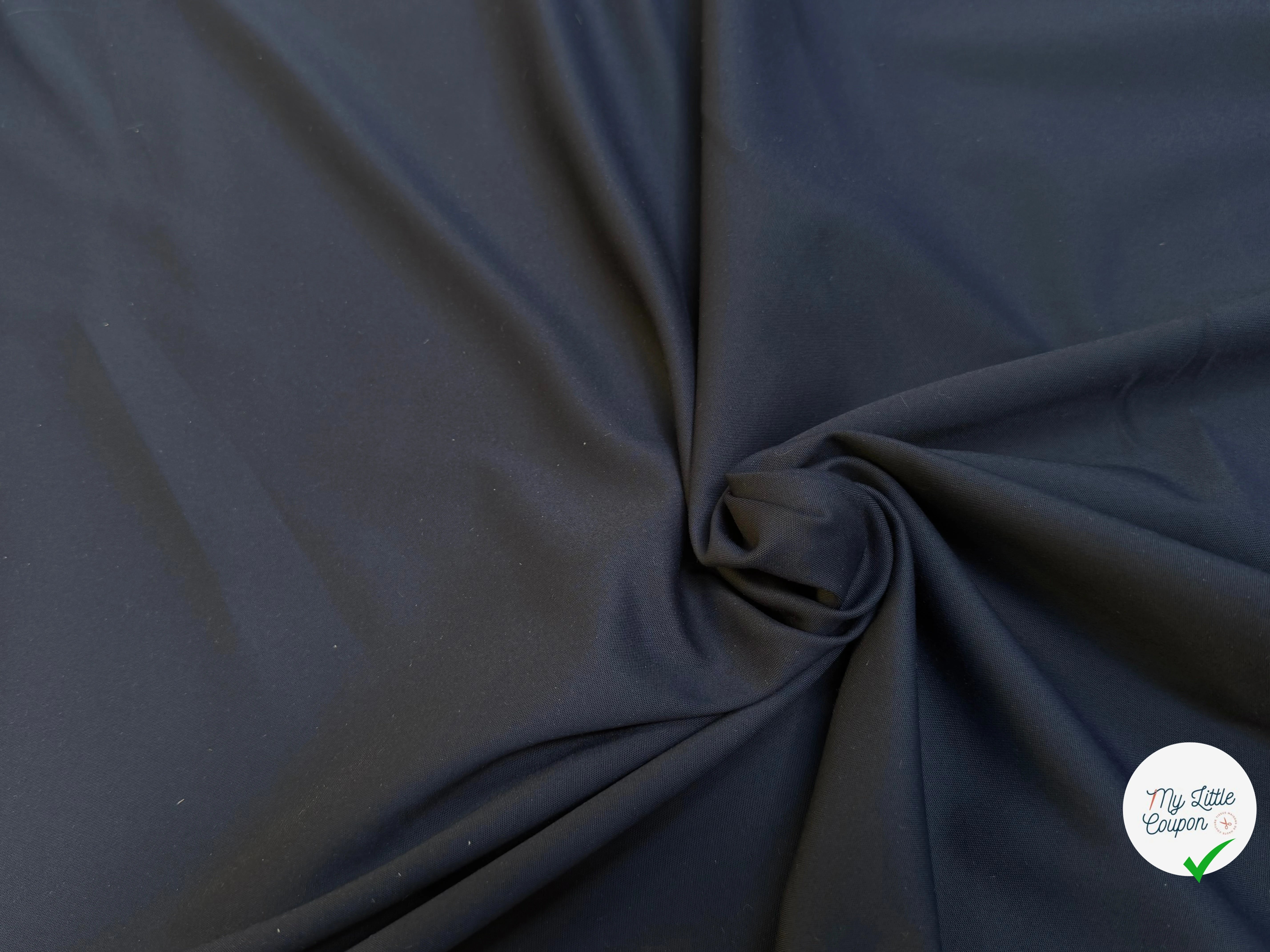 GABARDINE POLYCOTON TOUCHER SOYEUX STRETCH BLEU MARINE 51% COTON - My Little Coupon