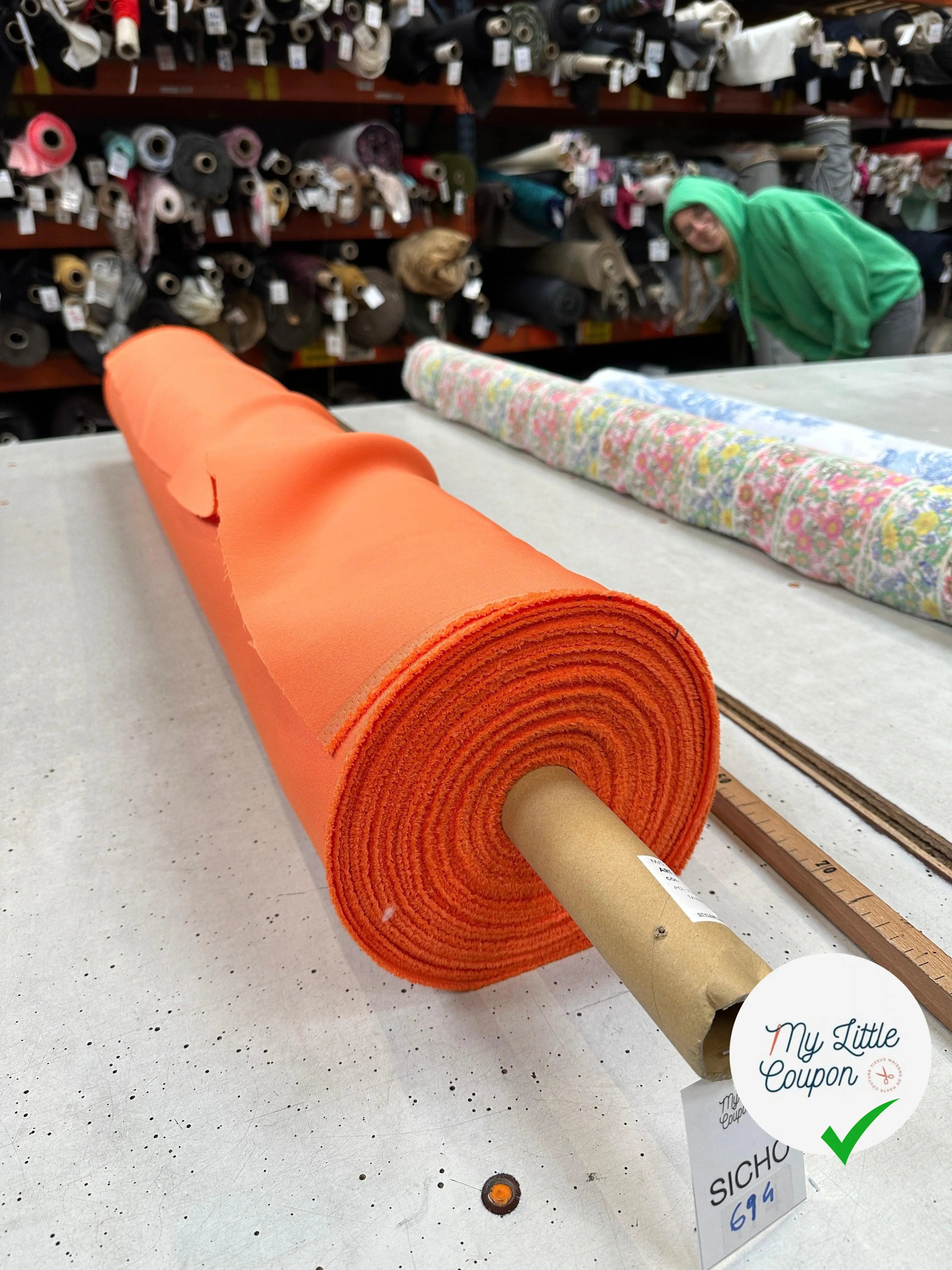GABARDINE POLYESTER JAPON FINEMENT SERGÉE ET ORANGÉE - My Little Coupon - tissu - coudre