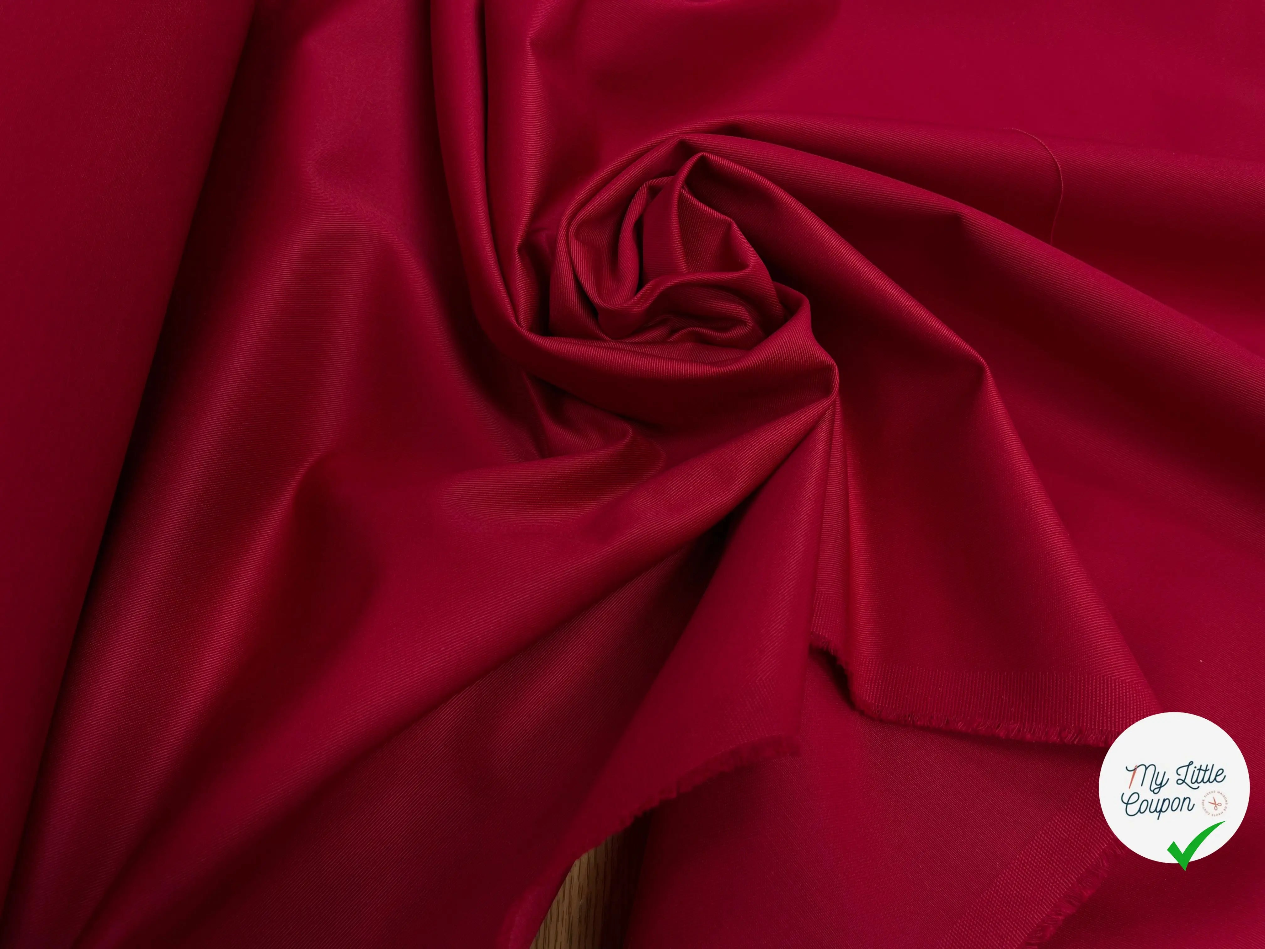 GABARDINE POLYESTER ROUGE CANON JAPON - My Little Coupon