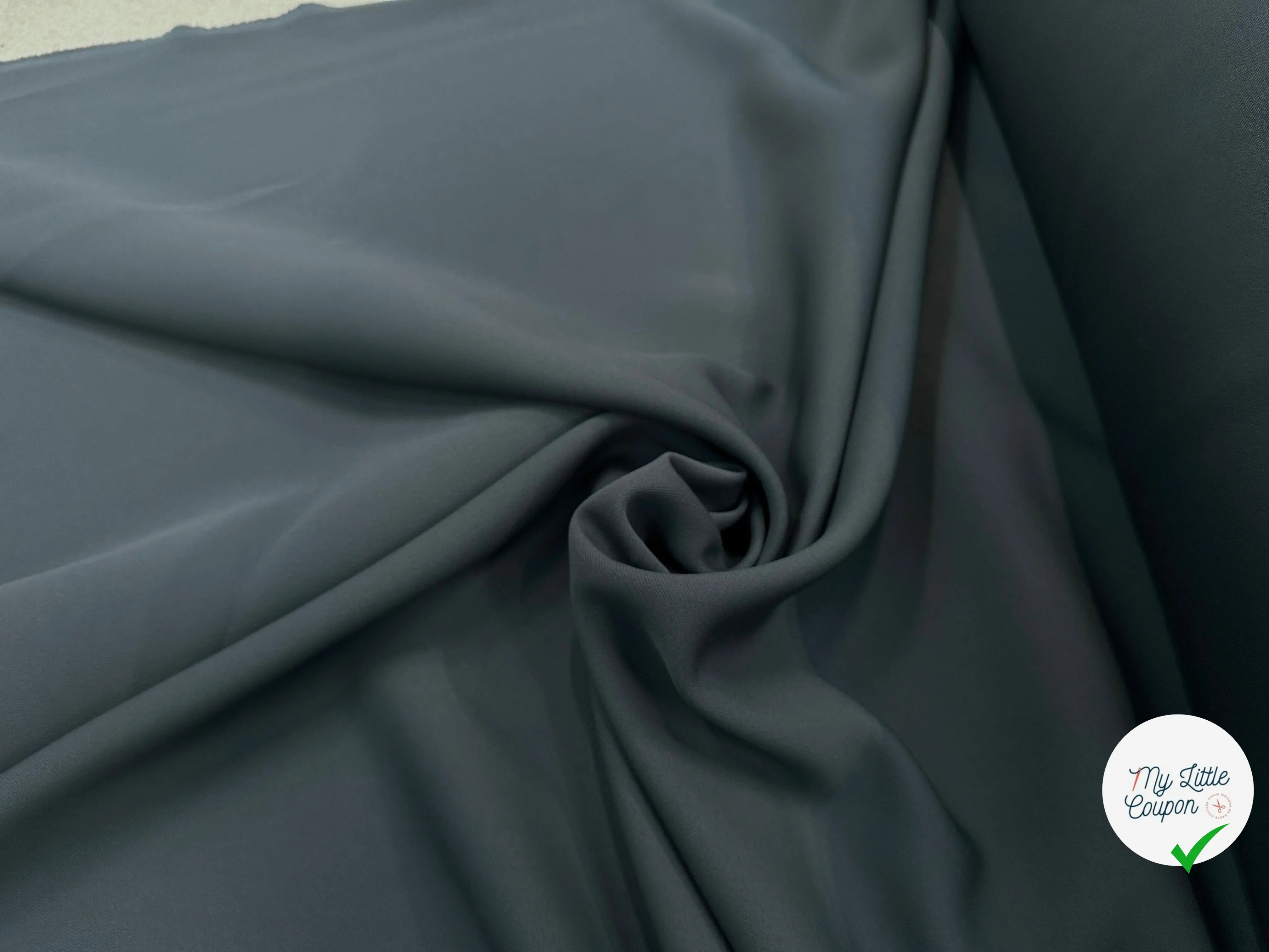 GABARDINE POLYESTER STEEL GREY - My Little Coupon