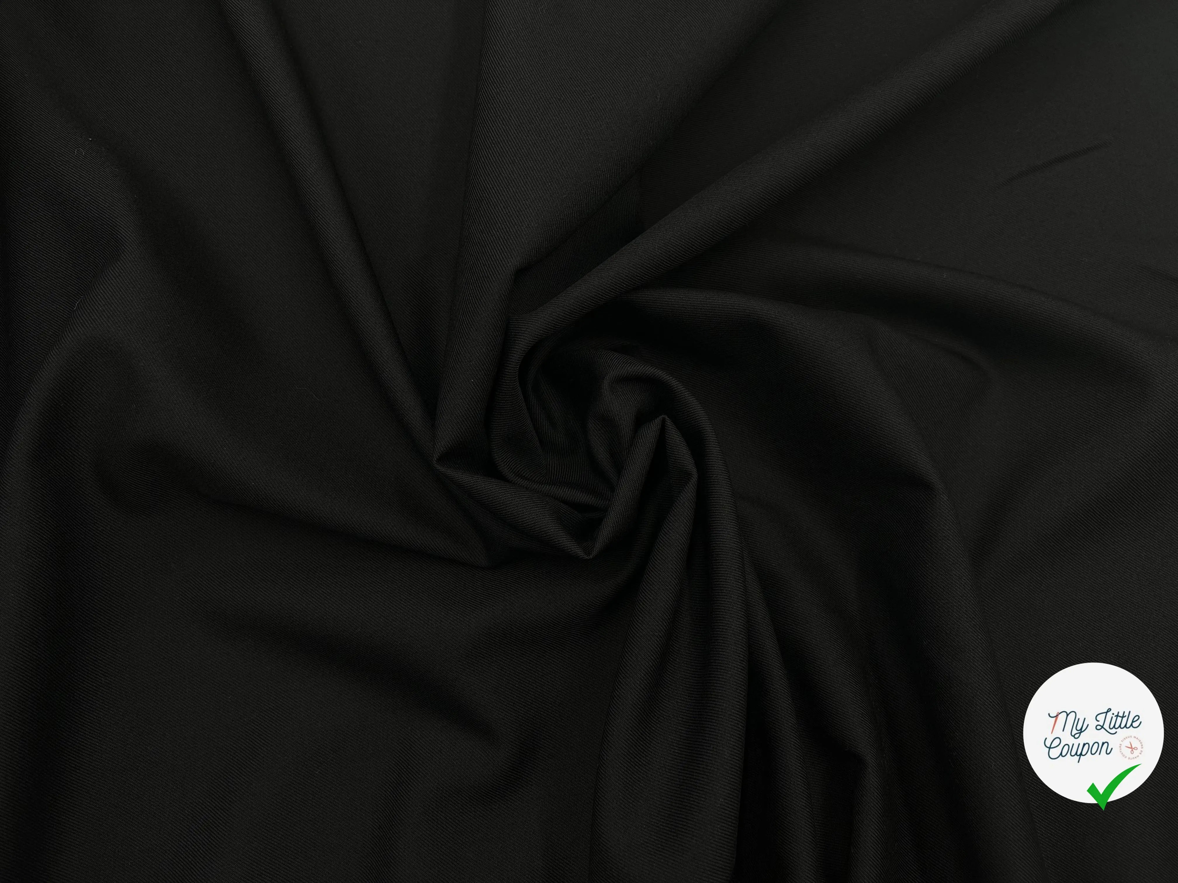 GABARDINE POLYLAINE RIGIDE BLACK - My Little Coupon - tissu - coudre