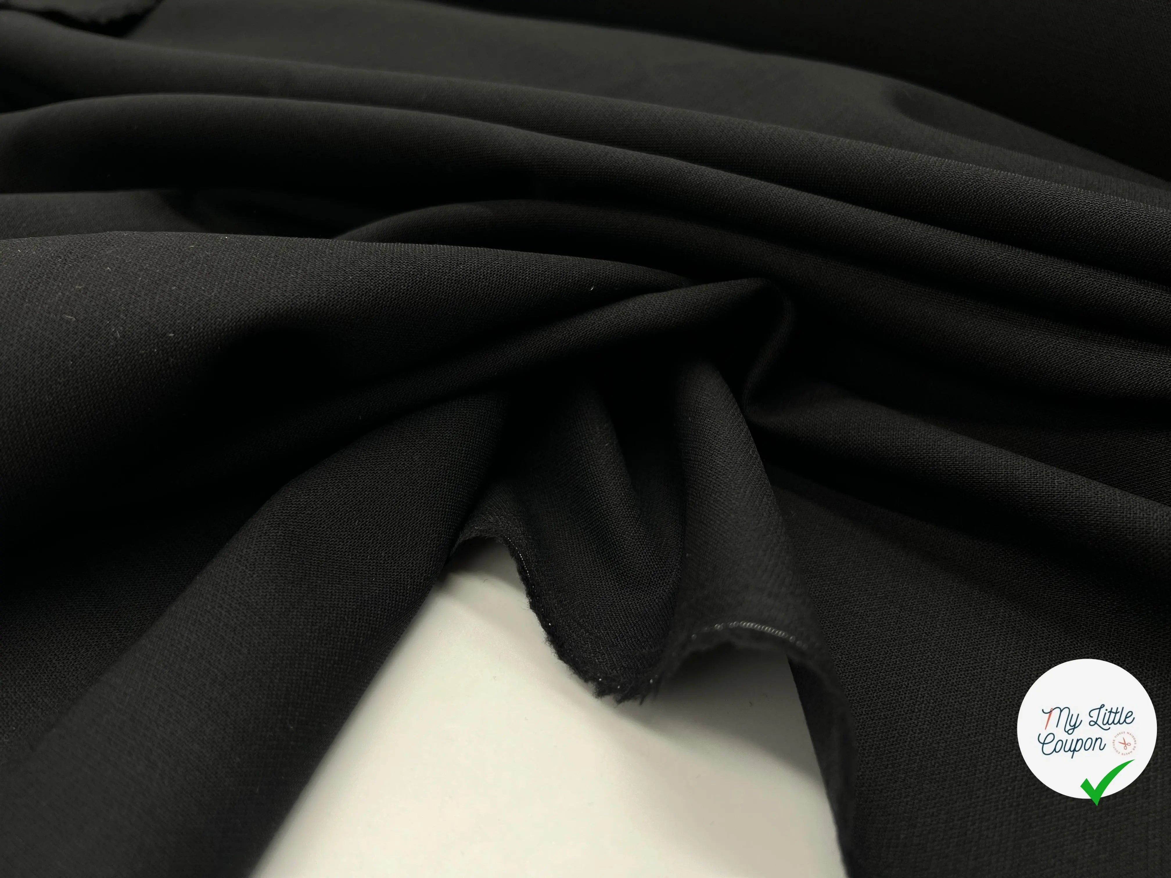 GABARDINE POLYLAINE STRETCH NOIRE - My Little Coupon - tissu - coudre