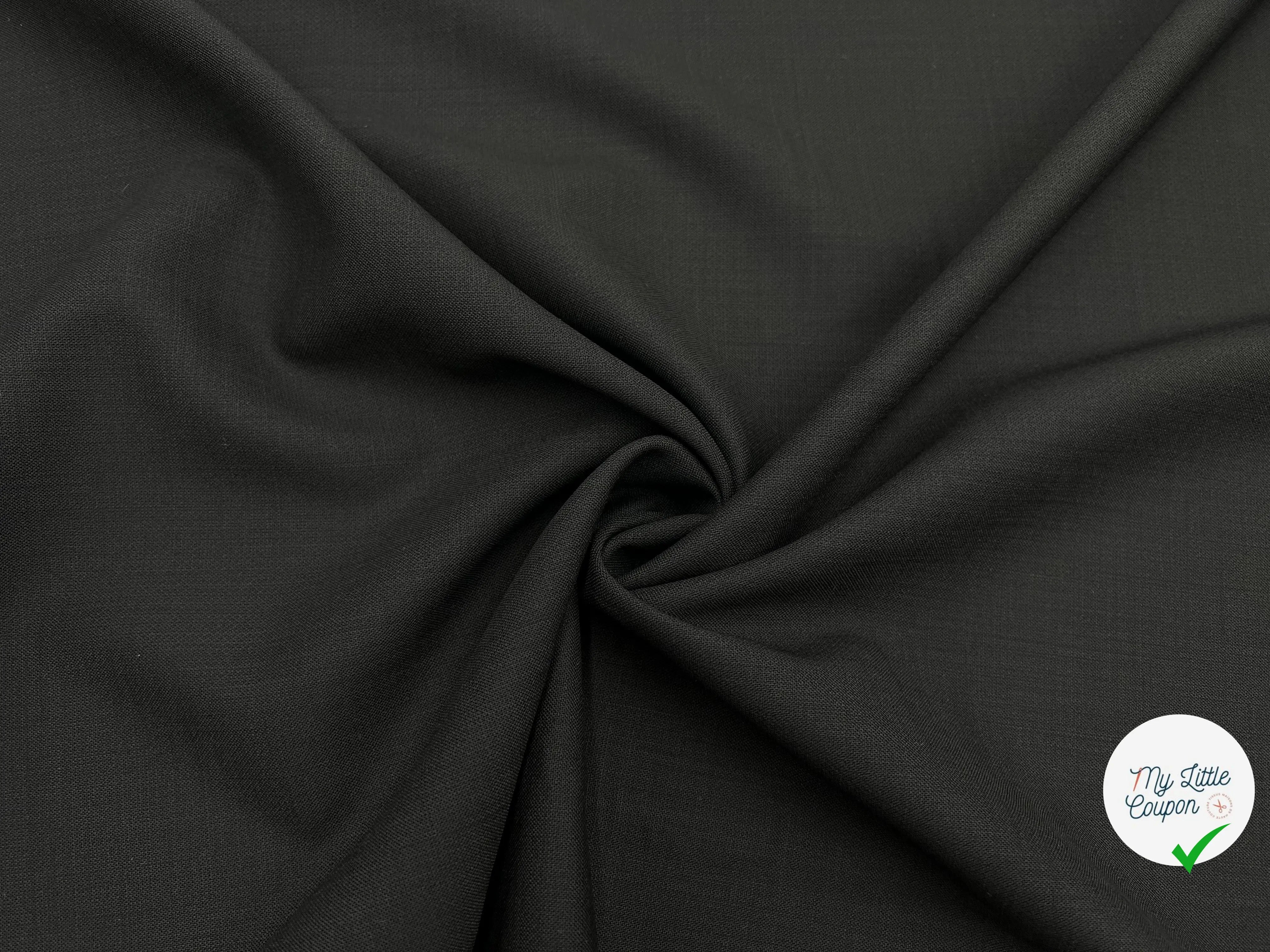 GABARDINE POLYLAINE STRETCH NOIRE - My Little Coupon - tissu - coudre