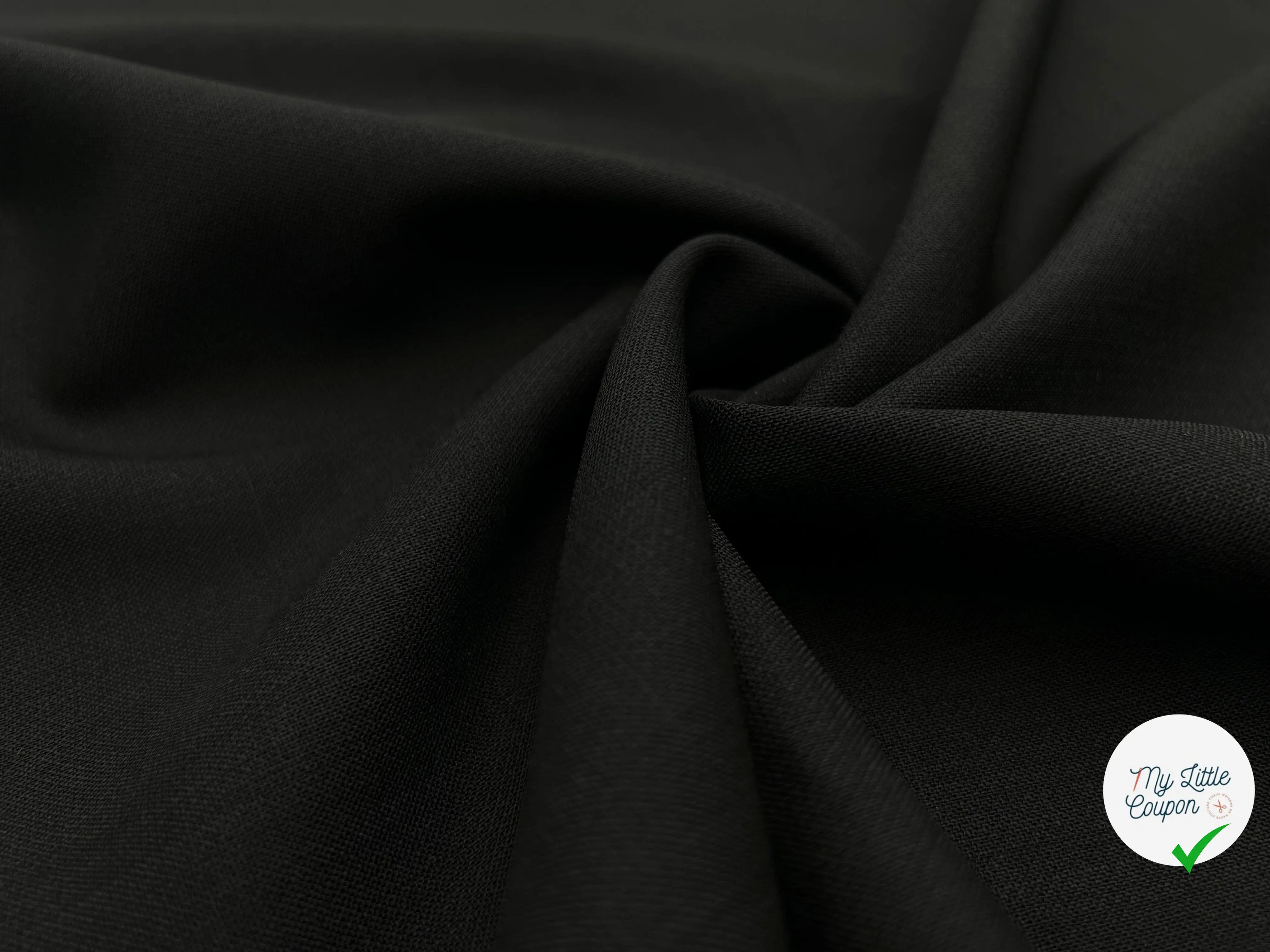GABARDINE POLYLAINE STRETCH NOIRE - My Little Coupon - tissu - coudre