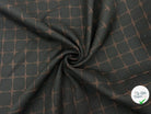 GABARDINE RELIEF FILS CARREAUX MARRONS - My Little Coupon - tissu - coudre