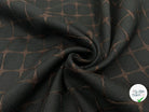 GABARDINE RELIEF FILS CARREAUX MARRONS - My Little Coupon - tissu - coudre