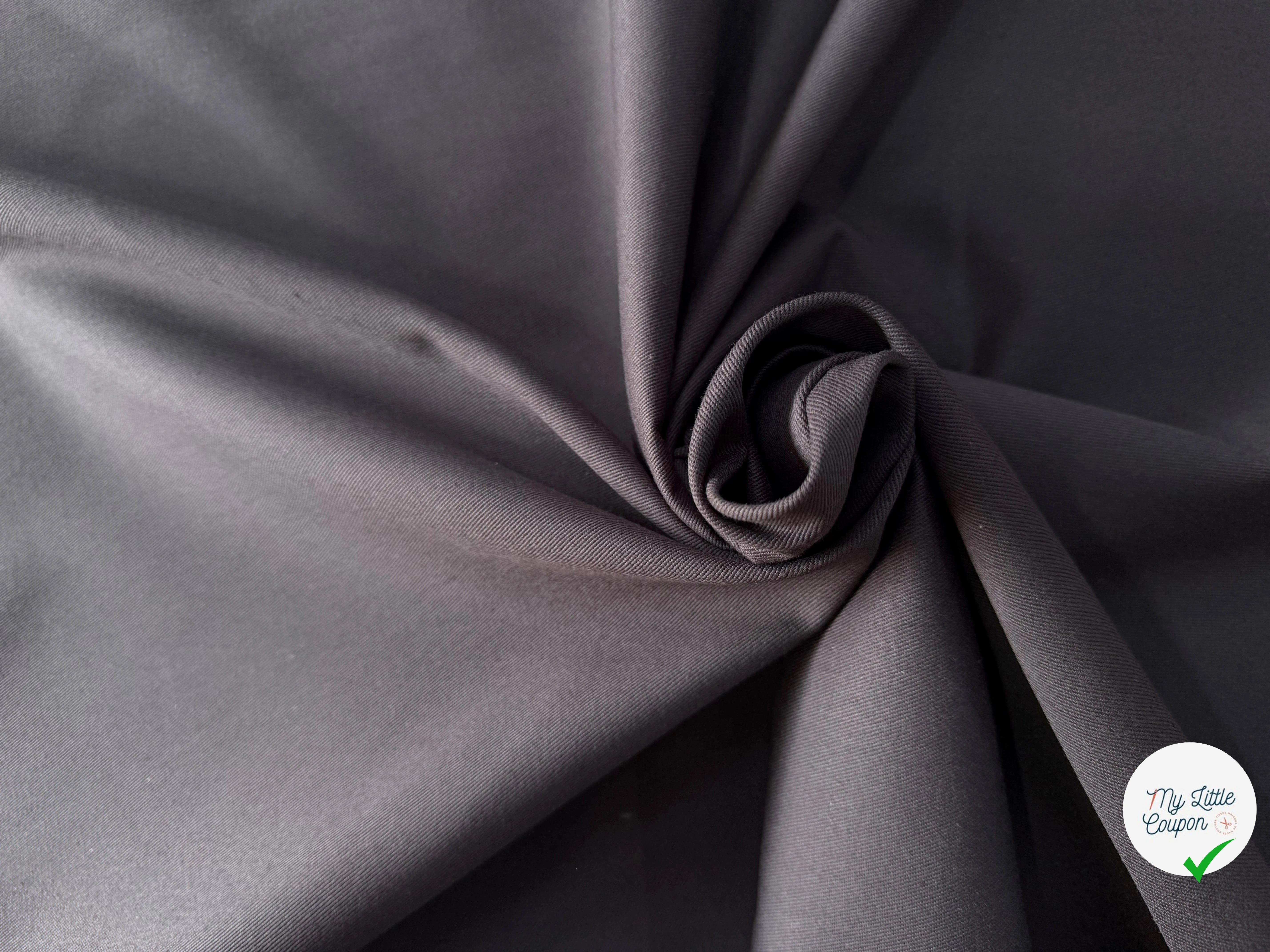 GABARDINE SERGÉE 100% COTON ANTHRACITE 834 150 CM - My Little Coupon