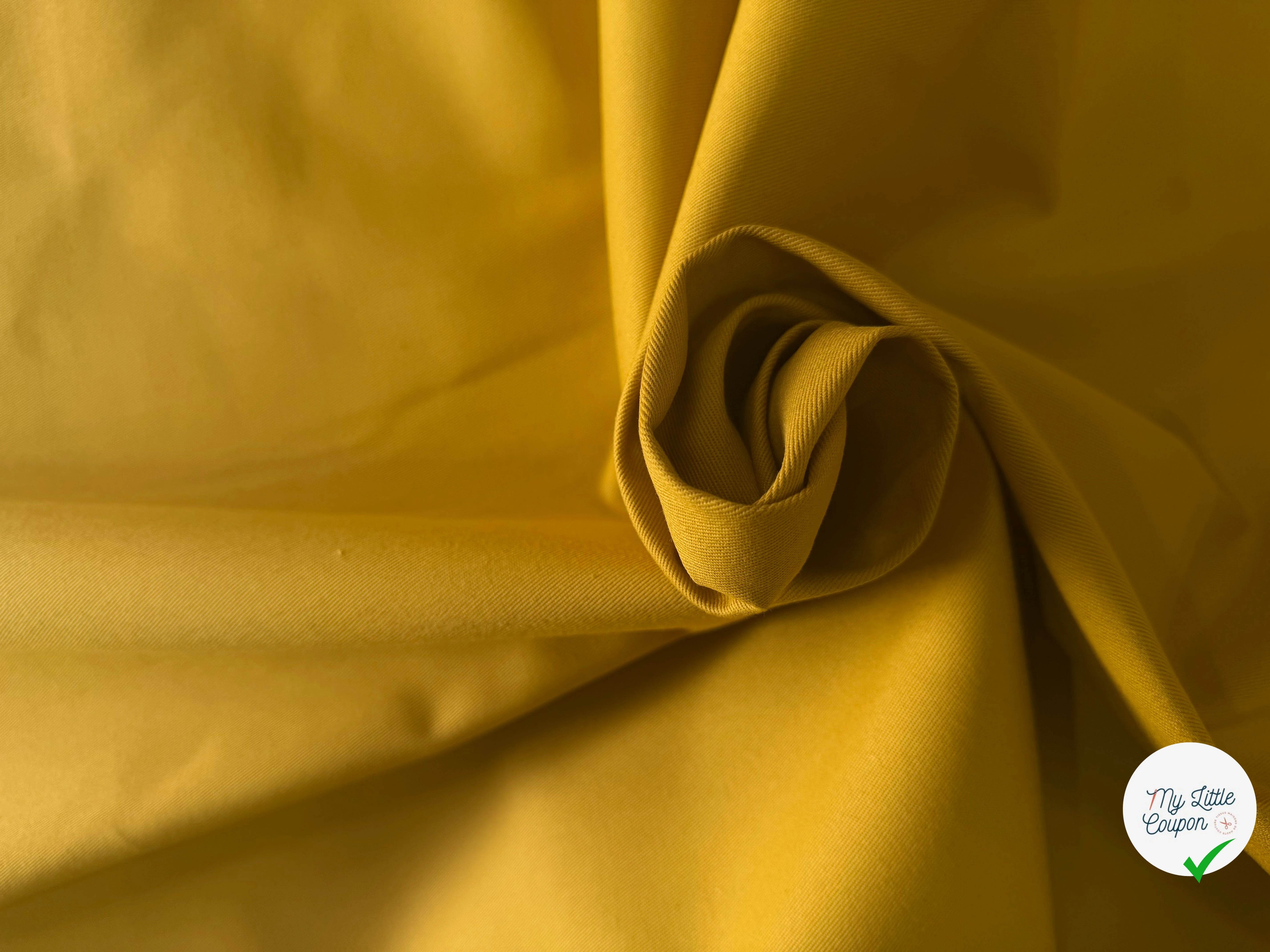 GABARDINE SERGÉE 100% COTON MOUTARDE 841 150 CM - My Little Coupon