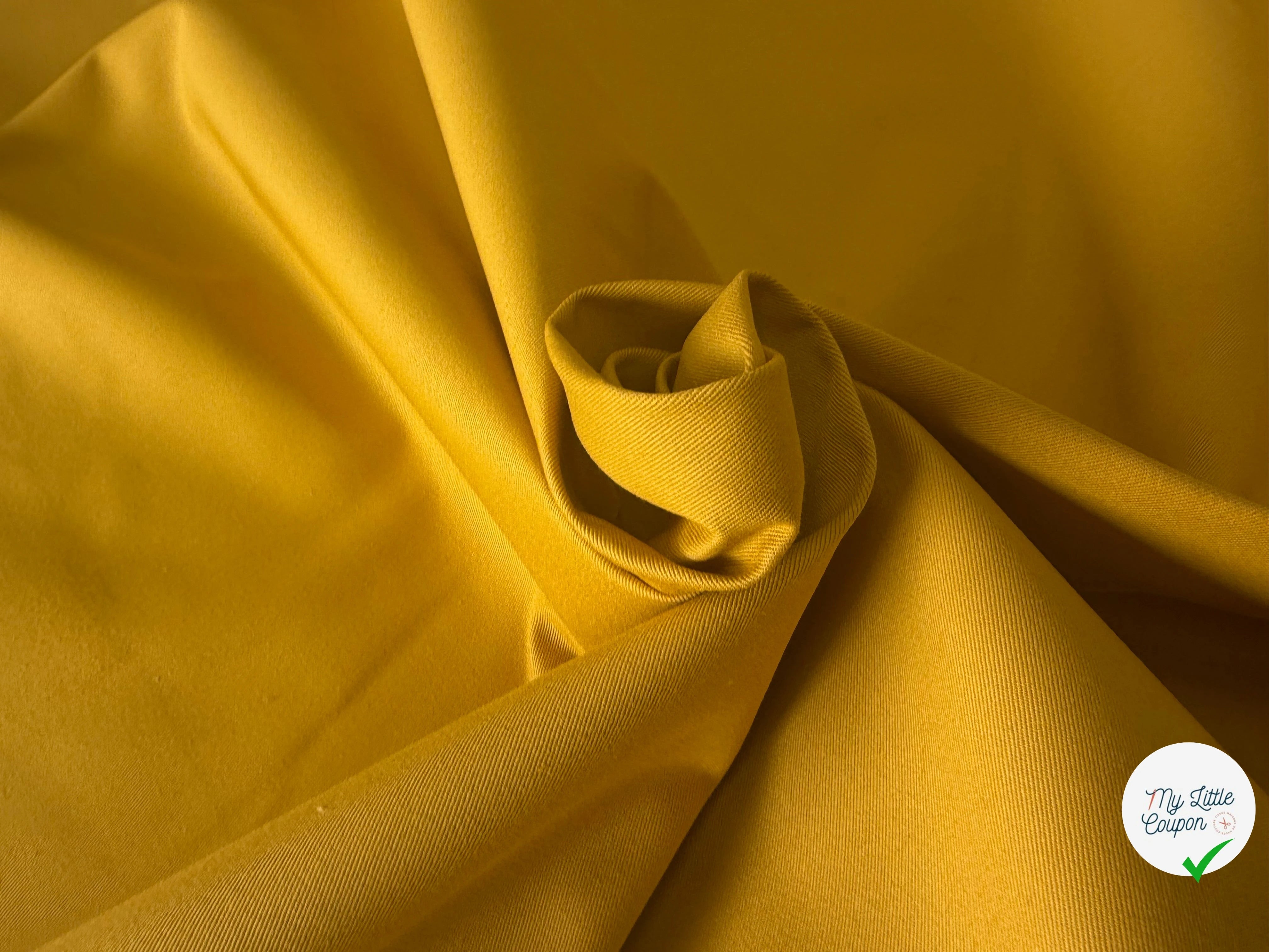 GABARDINE SERGÉE 100% COTON MOUTARDE 841 150 CM - My Little Coupon