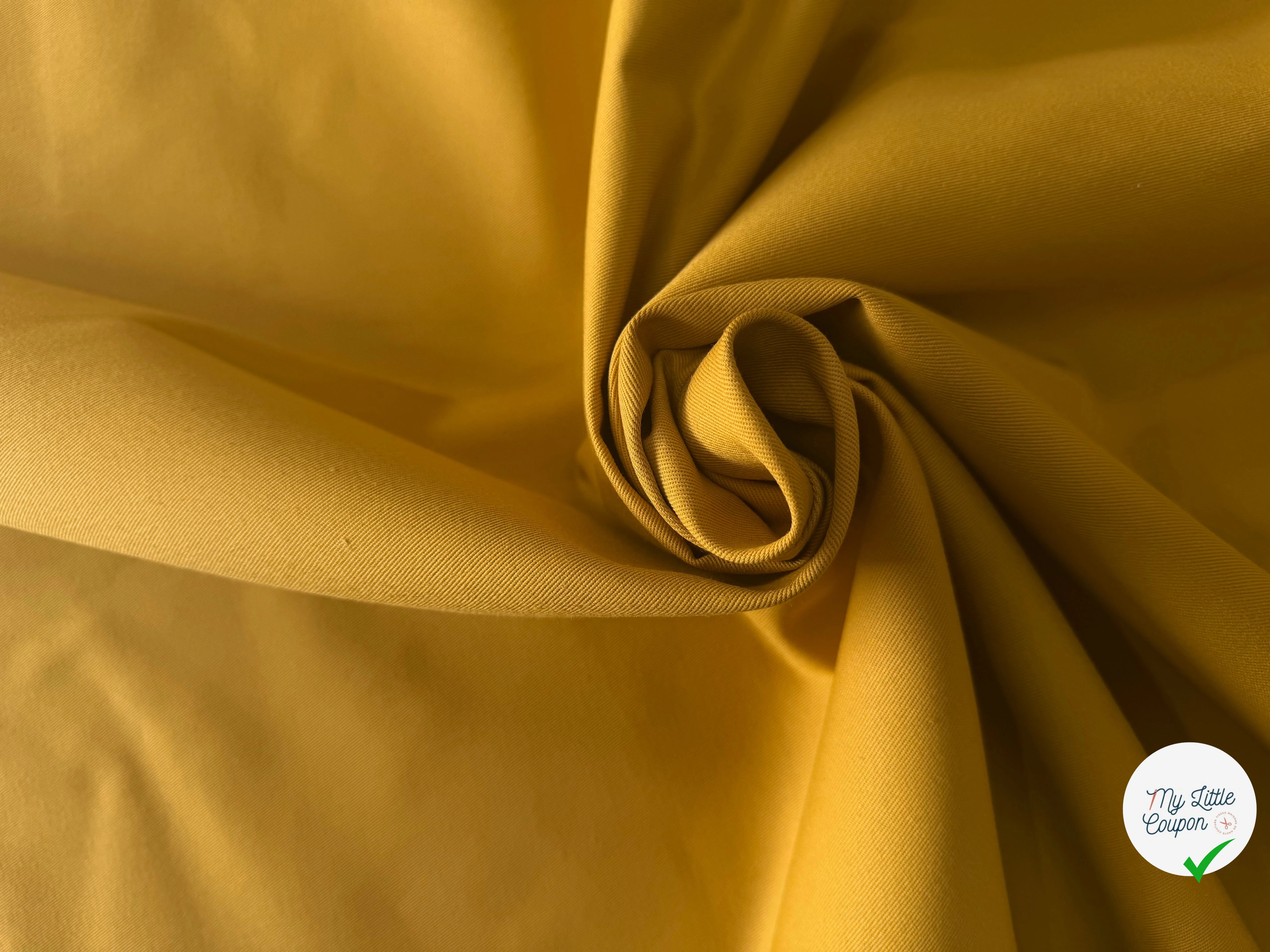 GABARDINE SERGÉE 100% COTON MOUTARDE 841 150 CM - My Little Coupon