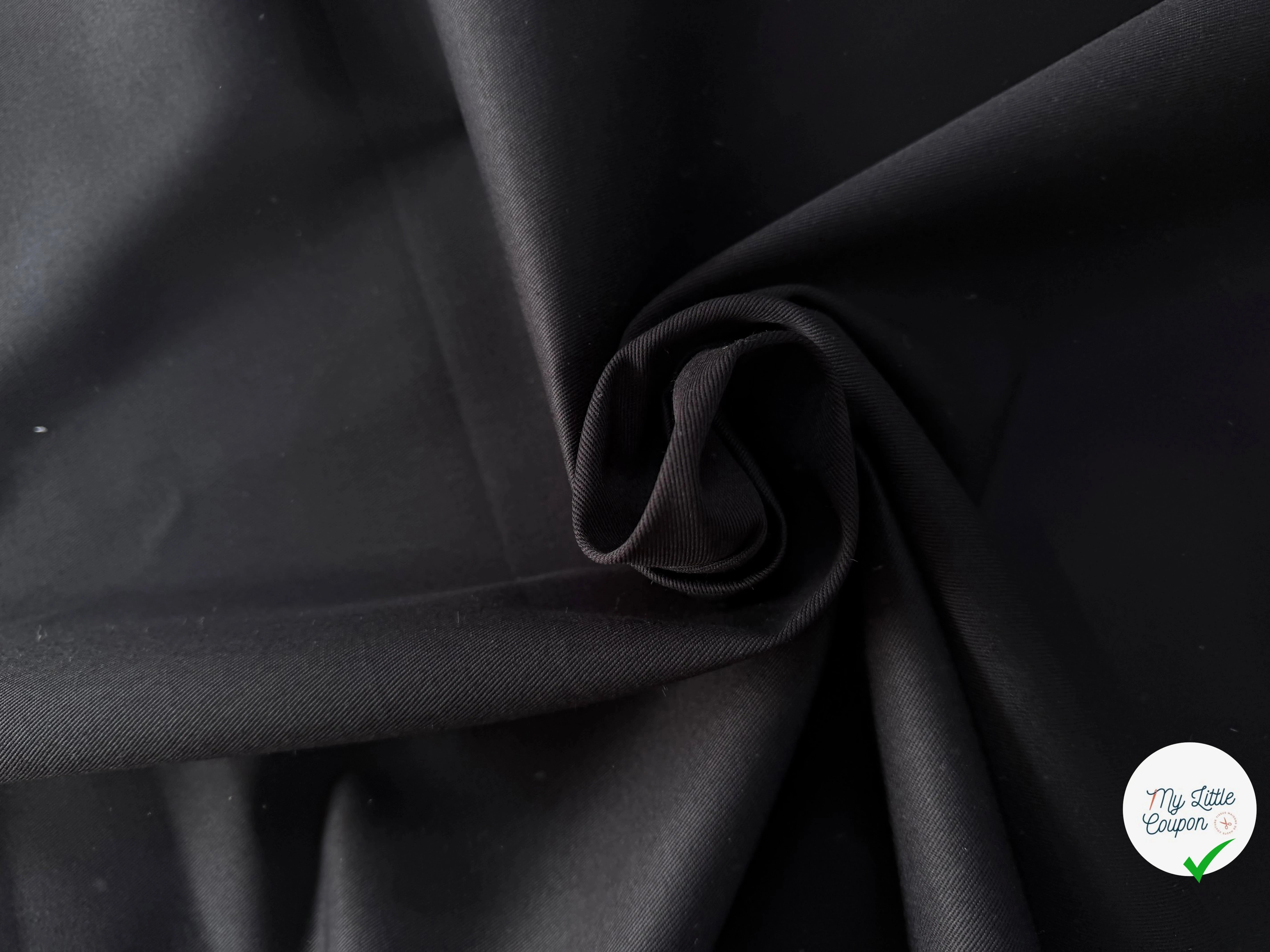 GABARDINE SERGÉE 100% COTON NOIR 803 150 CM - My Little Coupon
