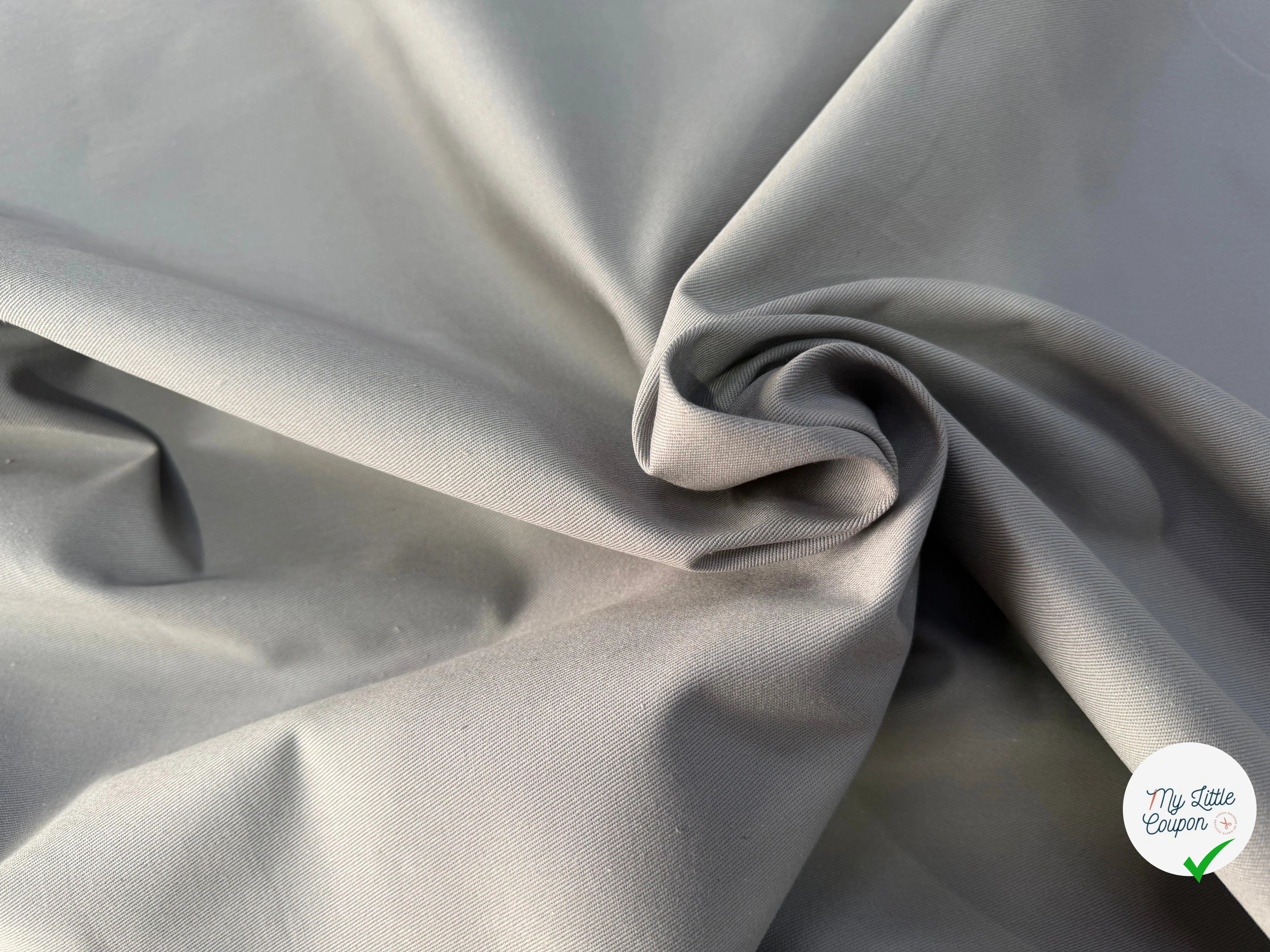 GABARDINE SERGÉE 100% COTON SOURIS 839 150 CM - My Little Coupon