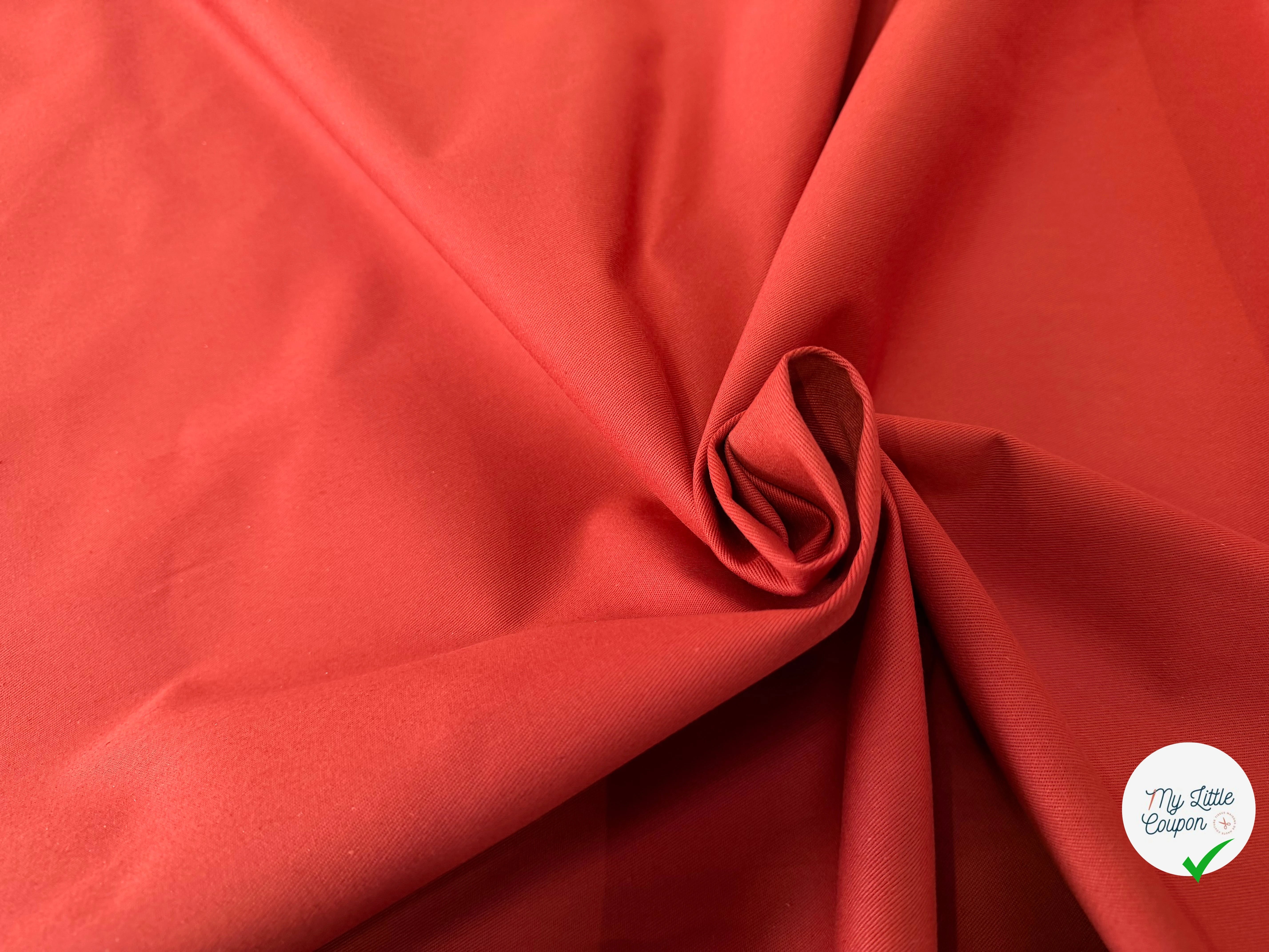 GABARDINE SERGÉE 100% COTON TERRACOTTA 857 150 CM - My Little Coupon