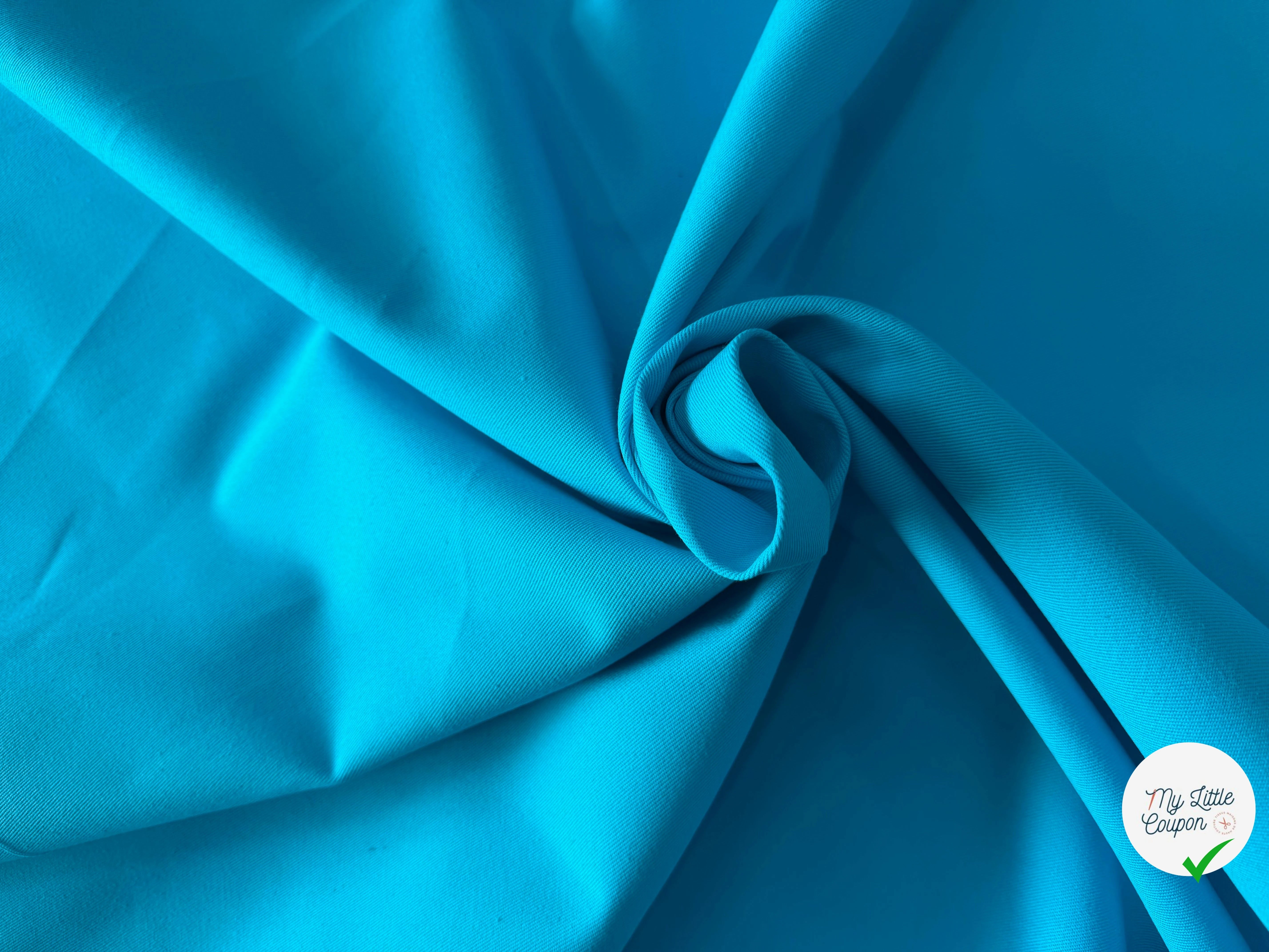 GABARDINE SERGÉE 100% COTON TURQUOISE 822 150 CM - My Little Coupon