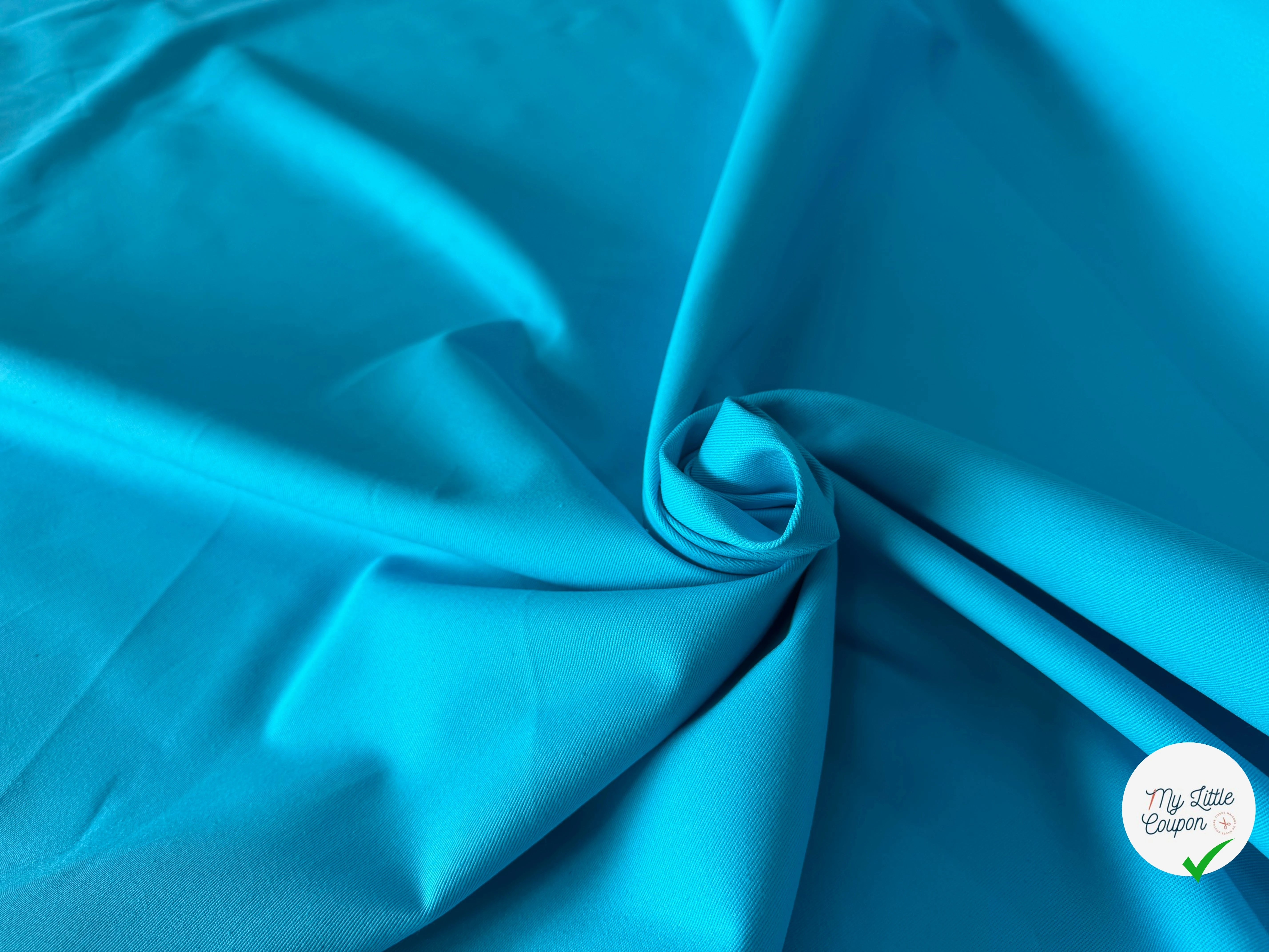 GABARDINE SERGÉE 100% COTON TURQUOISE 822 150 CM - My Little Coupon