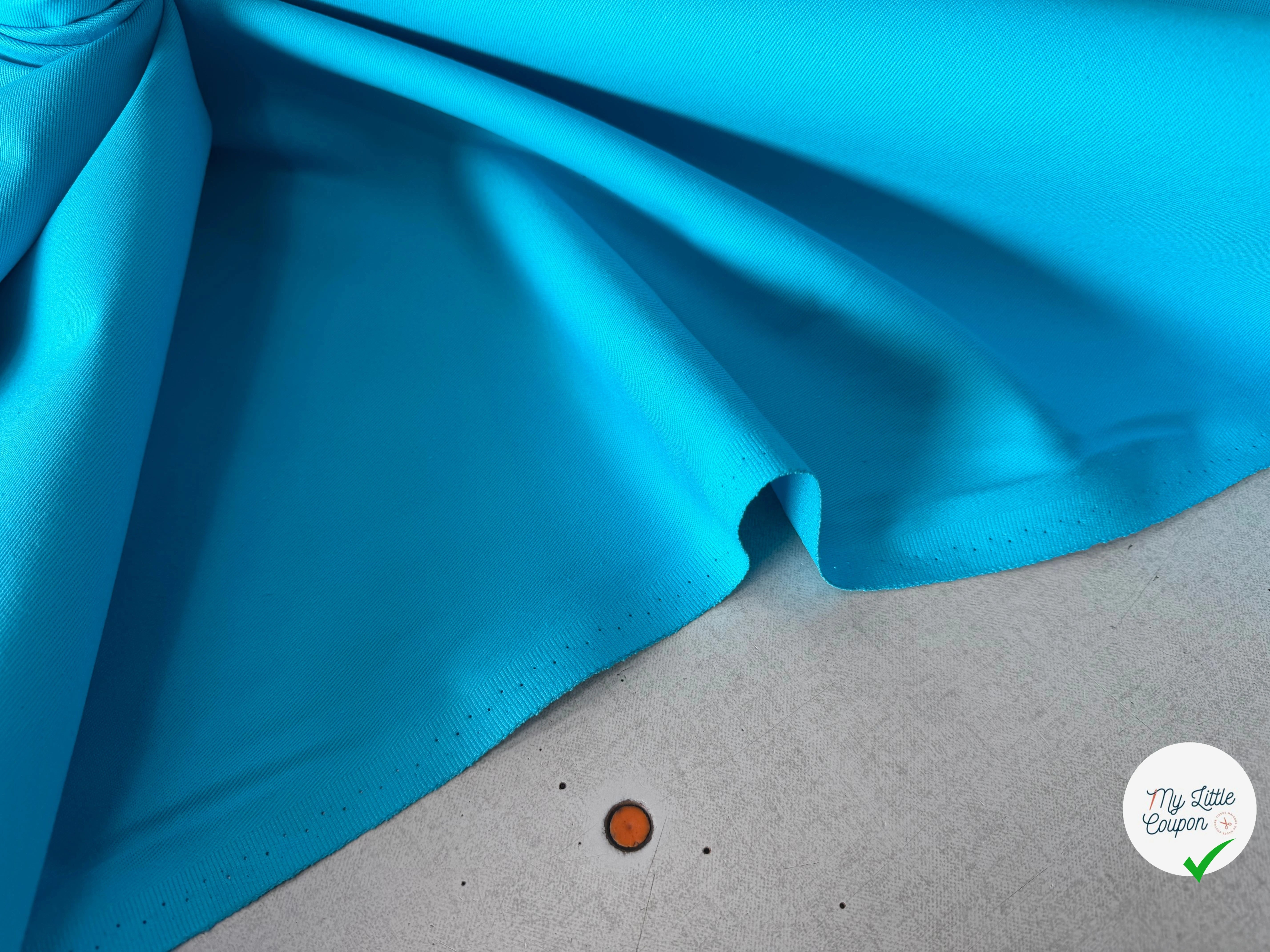 GABARDINE SERGÉE 100% COTON TURQUOISE 822 150 CM - My Little Coupon