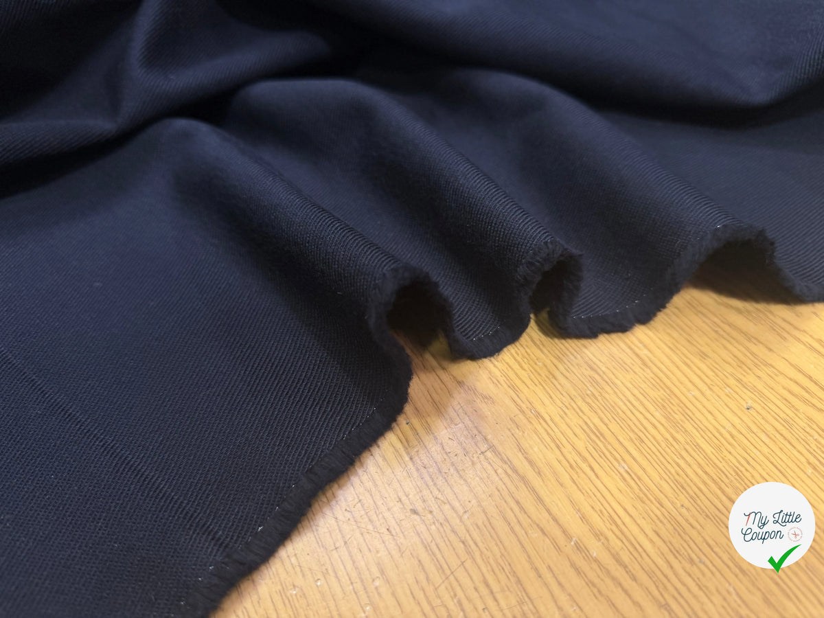 GABARDINE SERGÉE BELLE TENUE BLEU MARINE 100% COTON MADE IN ITALY - My Little Coupon